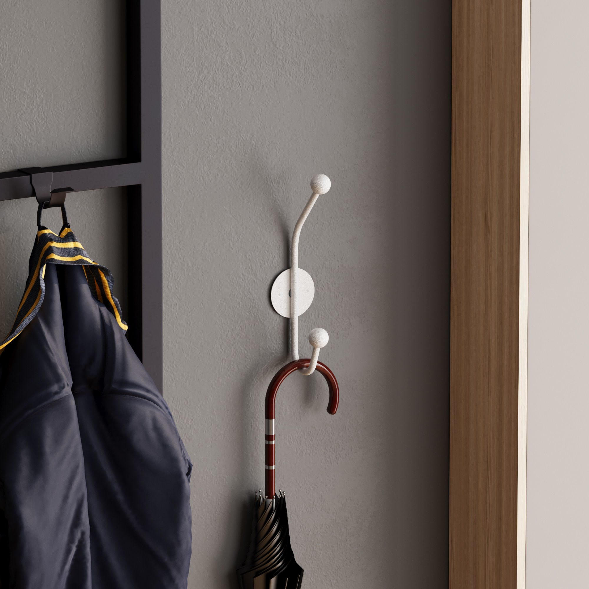 Carlig de perete, Wallxpert, metal, alb, 6x9x24 cm — imaginea 4