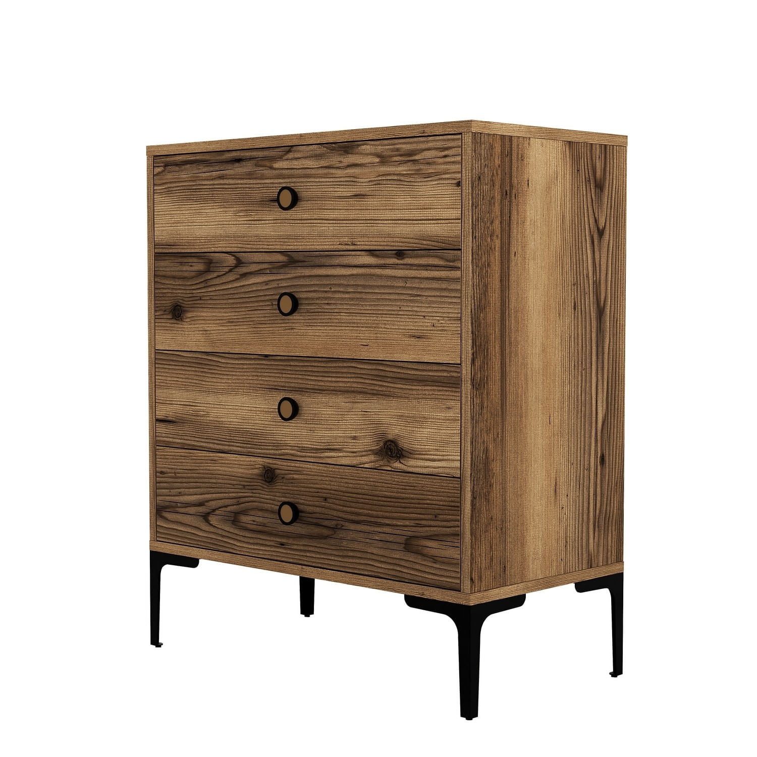 Comoda, Hanah Home, pal melaminat, nuc, 76x40x90.7 cm — imaginea 2