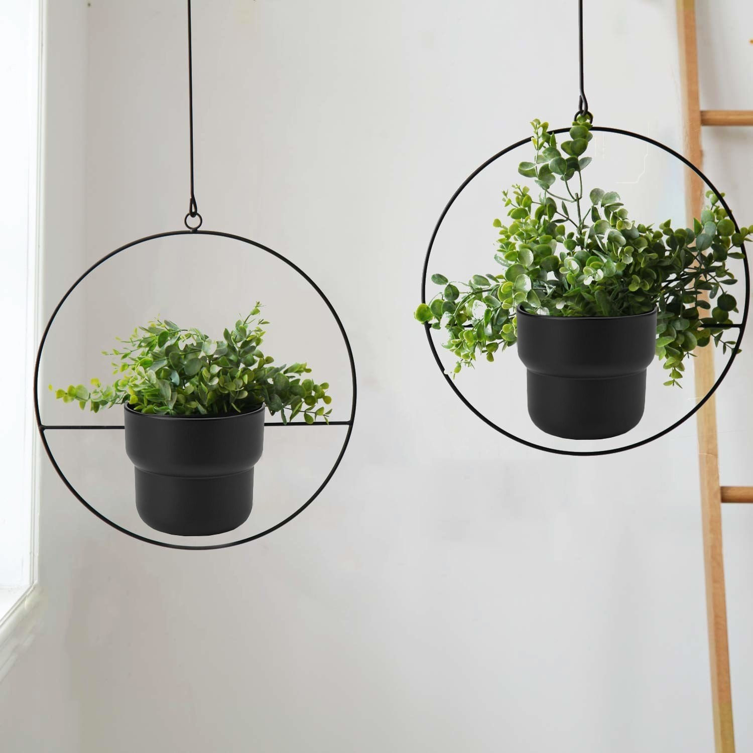Jardiniera suspendata, Aberto Design, negru, diametru 30 cm, inaltime 130 cm — imaginea 4