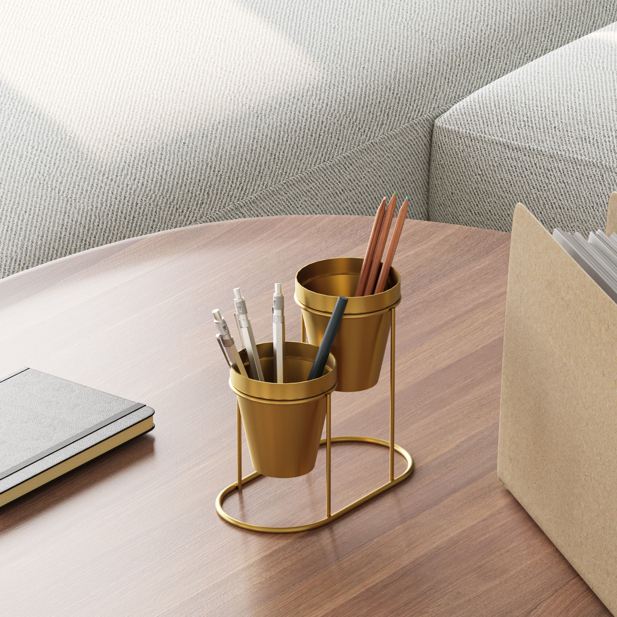 Accesoriu decorativ metalic, Aberto Design, metal, auriu, 19x16x10 cm — imaginea 3