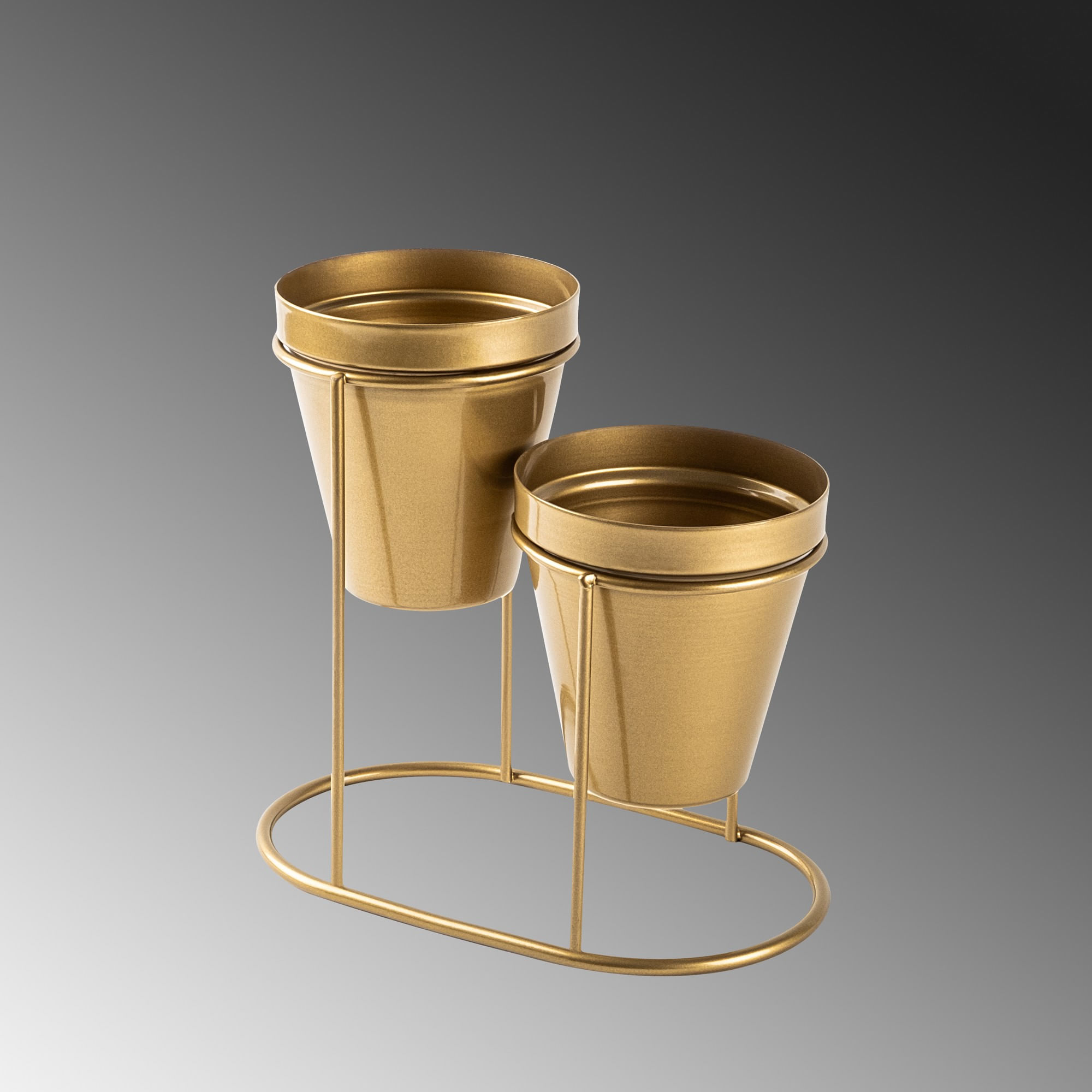 Accesoriu decorativ metalic, Aberto Design, metal, auriu, 19x16x10 cm — imaginea 5