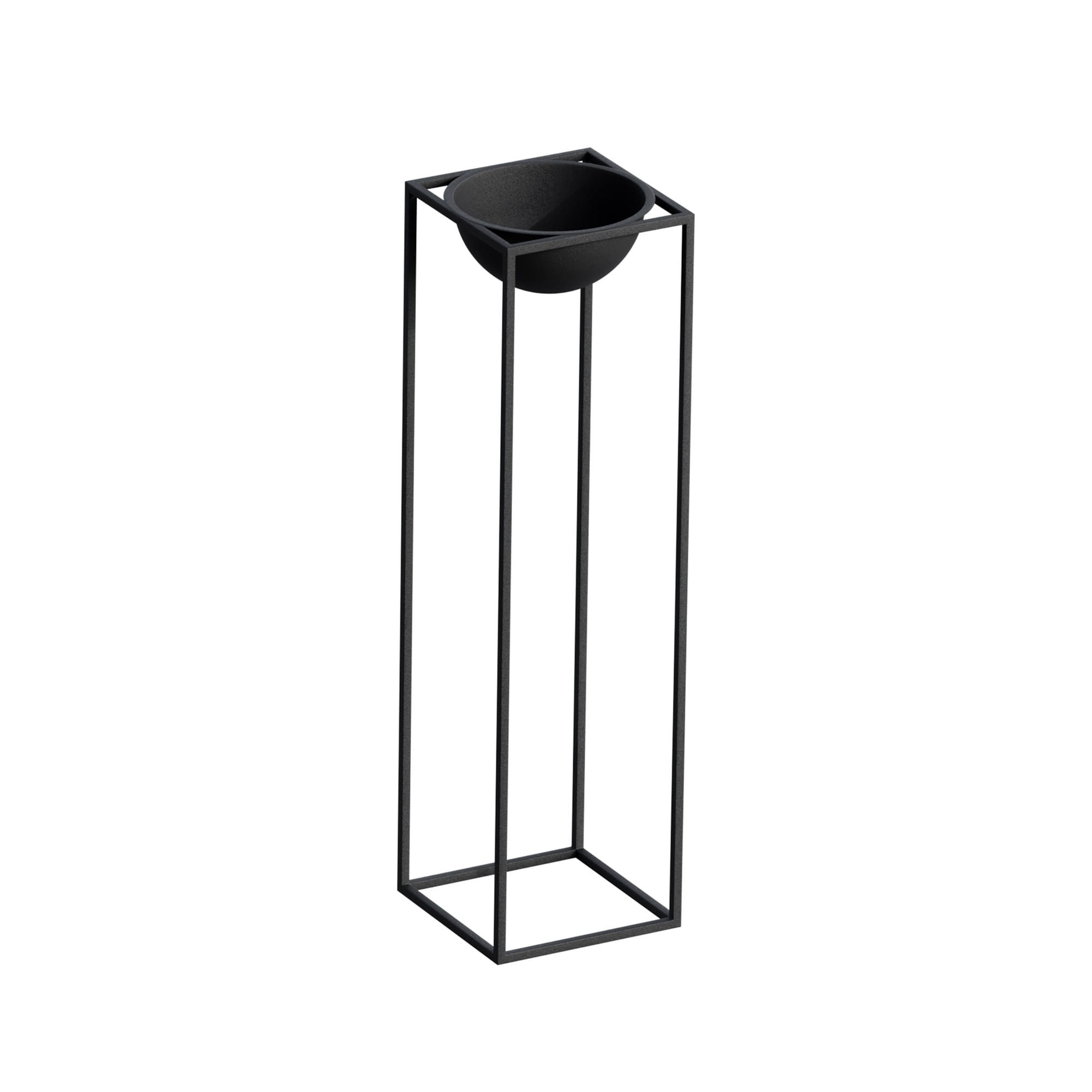 Ghiveci decorativ, Aberto Design, metal, negru, 28x28x80 cm — imaginea 4