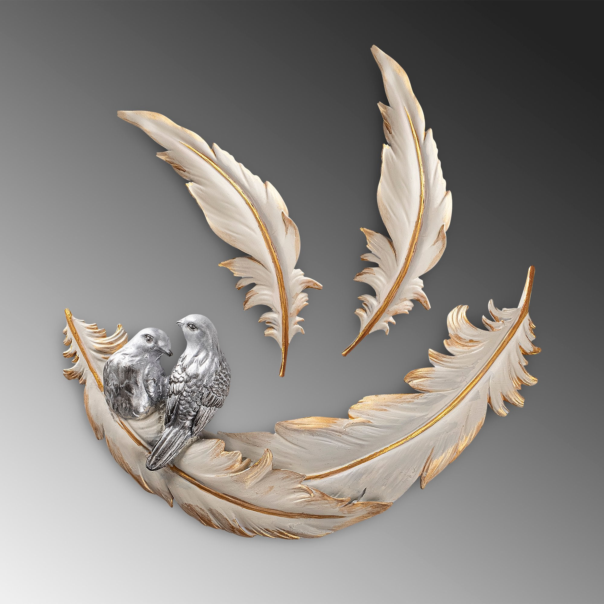 Accesoriu decorativ de perete, Aberto Design, poliester, crem, 41x21x4 cm