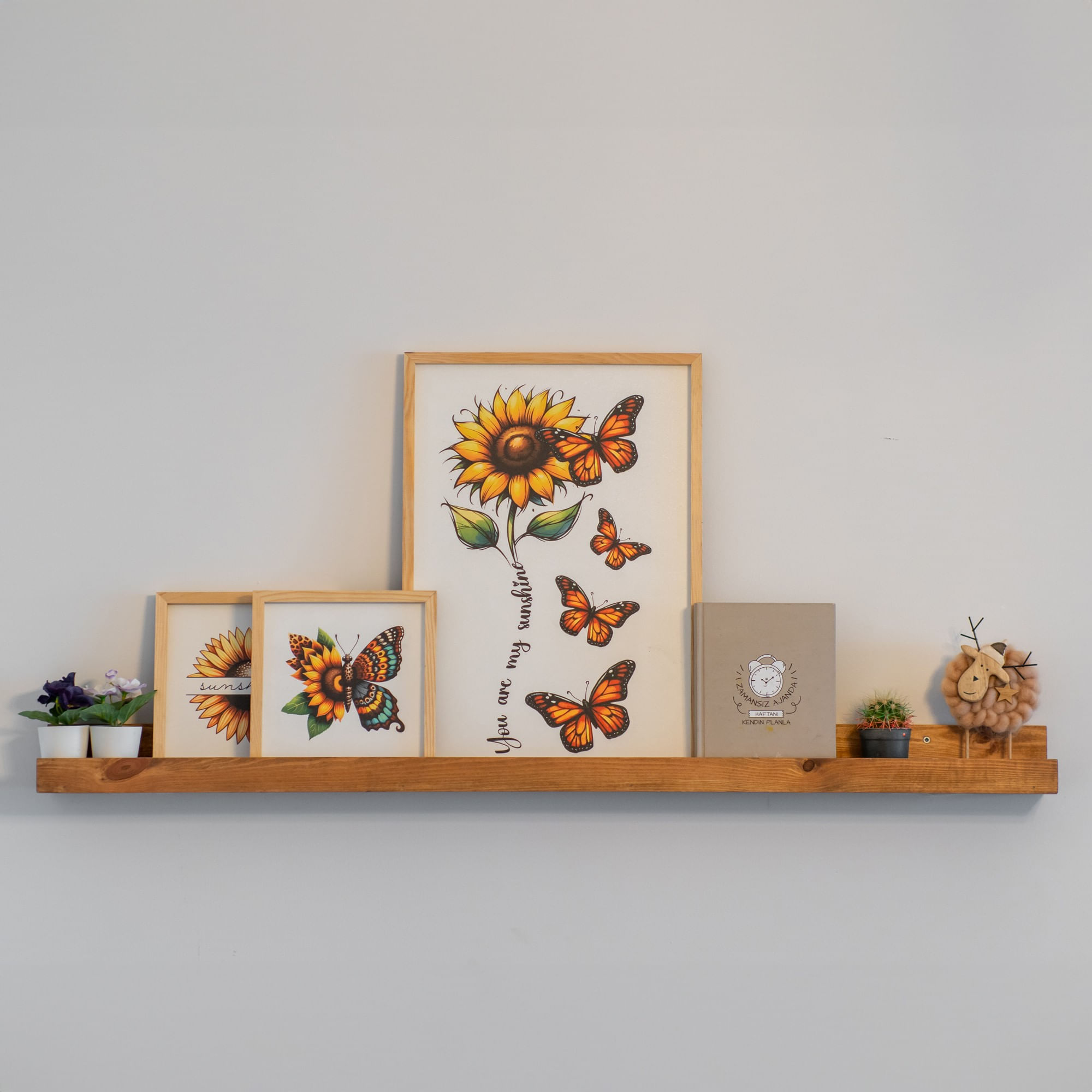Raft de perete, Aberto Design, lemn masiv, multicolor, 120 cm — imaginea 3