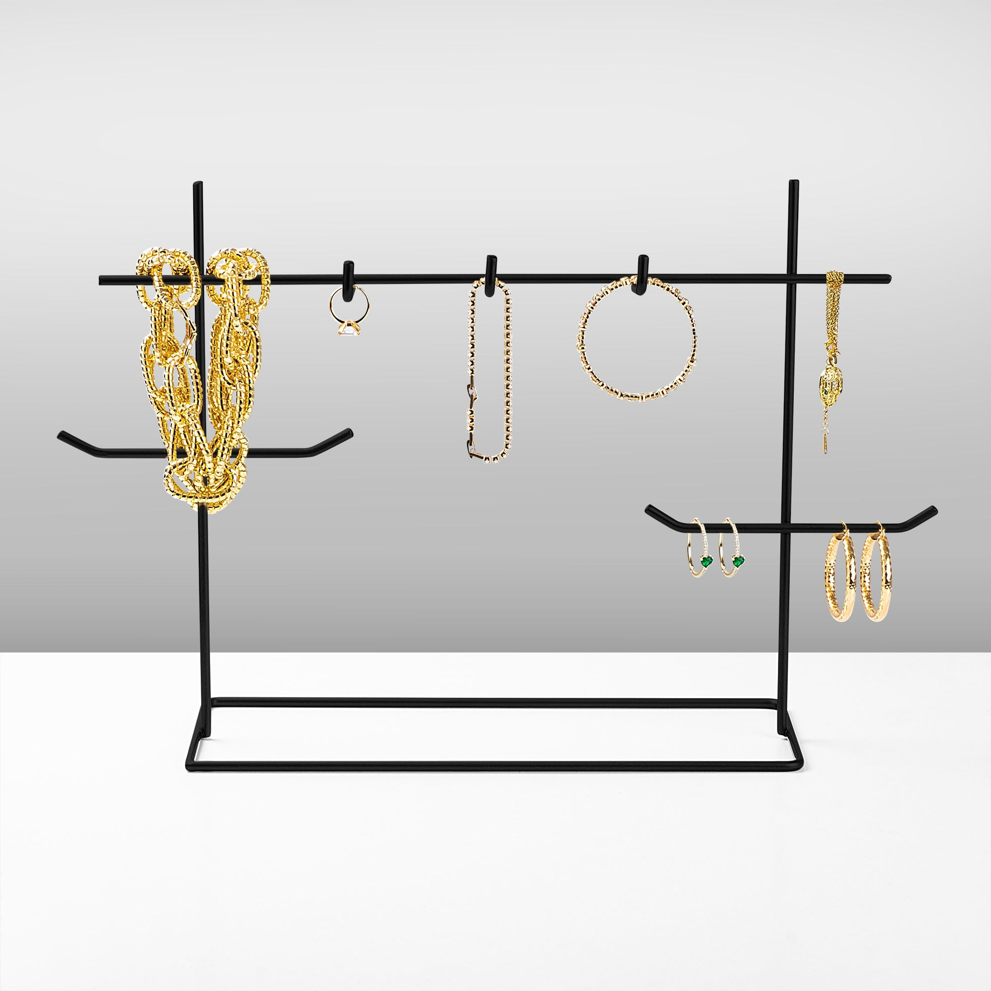 Suport bijuterii, Aberto Design, metal, negru, 31x13x29 cm — imaginea 2
