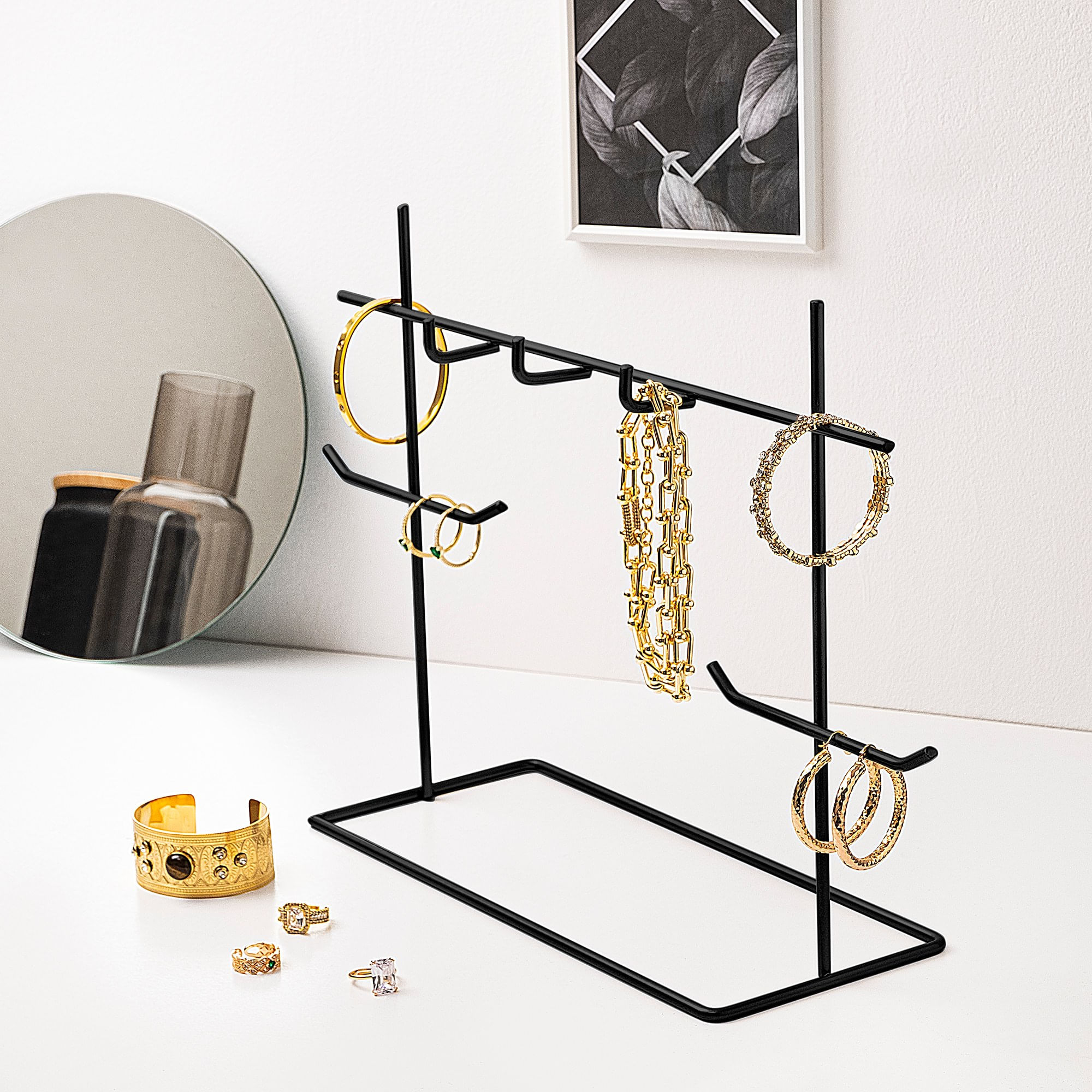 Suport bijuterii, Aberto Design, metal, negru, 31x13x29 cm — imaginea 8