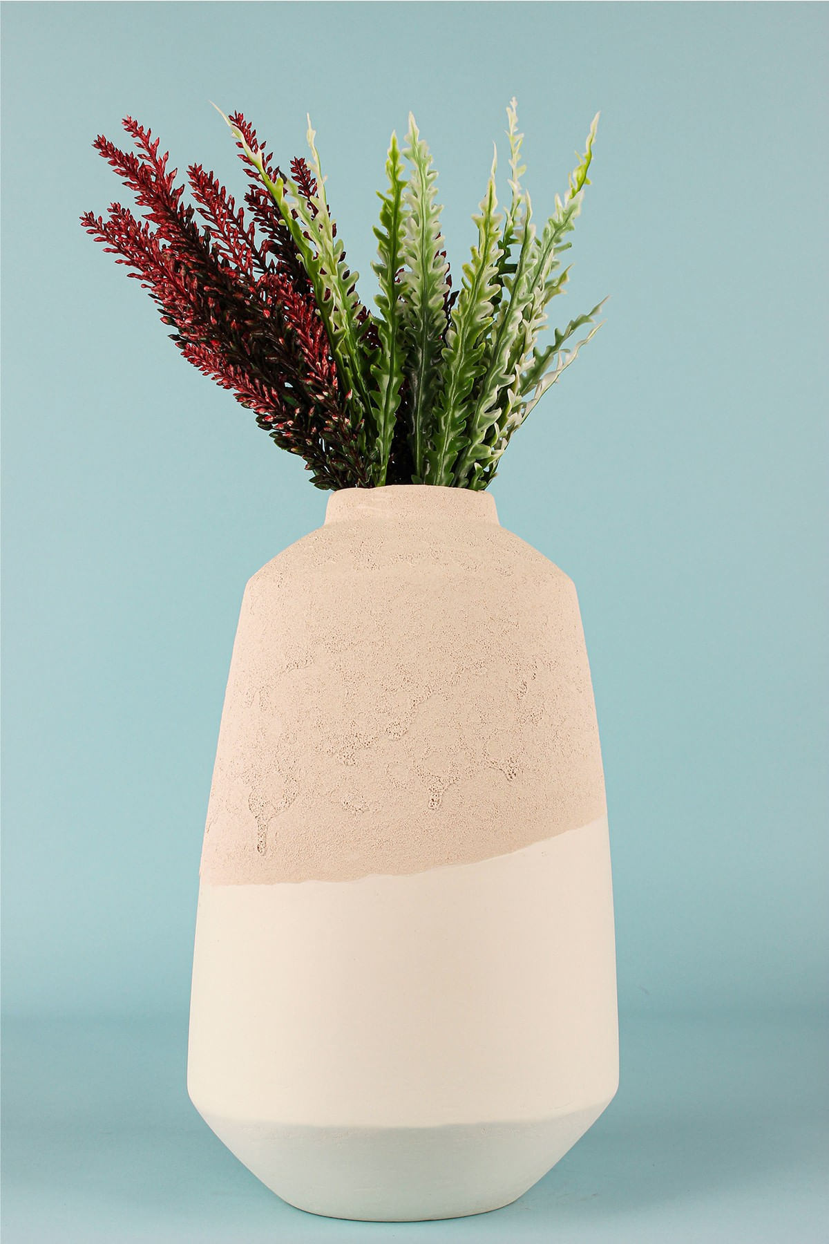 Ghiveci decorativ, Aberto Design, ceramica, bej, 17x29 cm, pictat manual