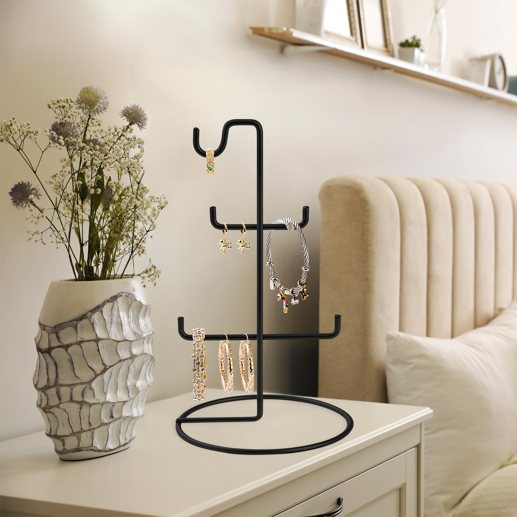 Suport bijuterii, Aberto Design, metal, negru, 15x27 cm — imaginea 4