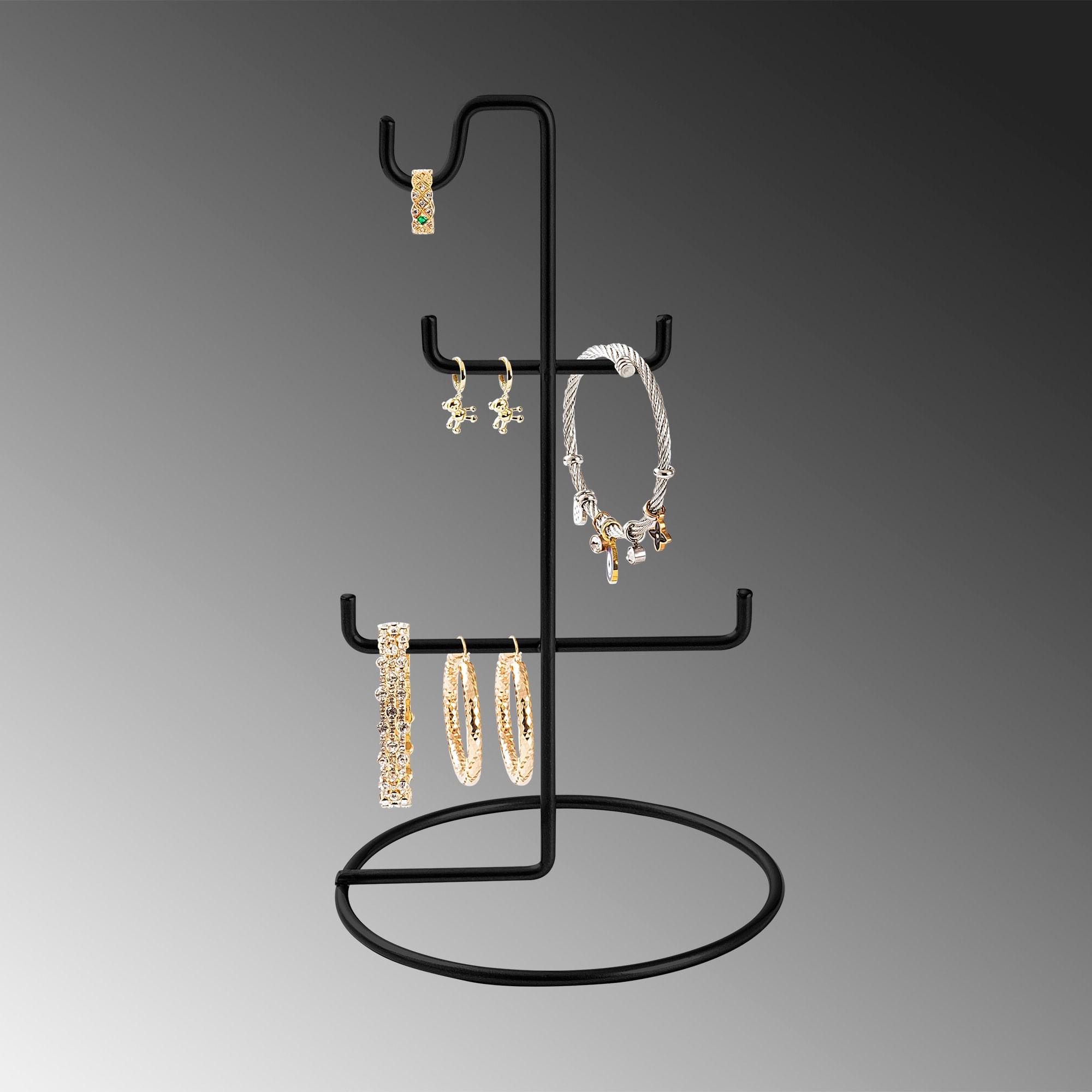 Suport bijuterii, Aberto Design, metal, negru, 15x27 cm — imaginea 8