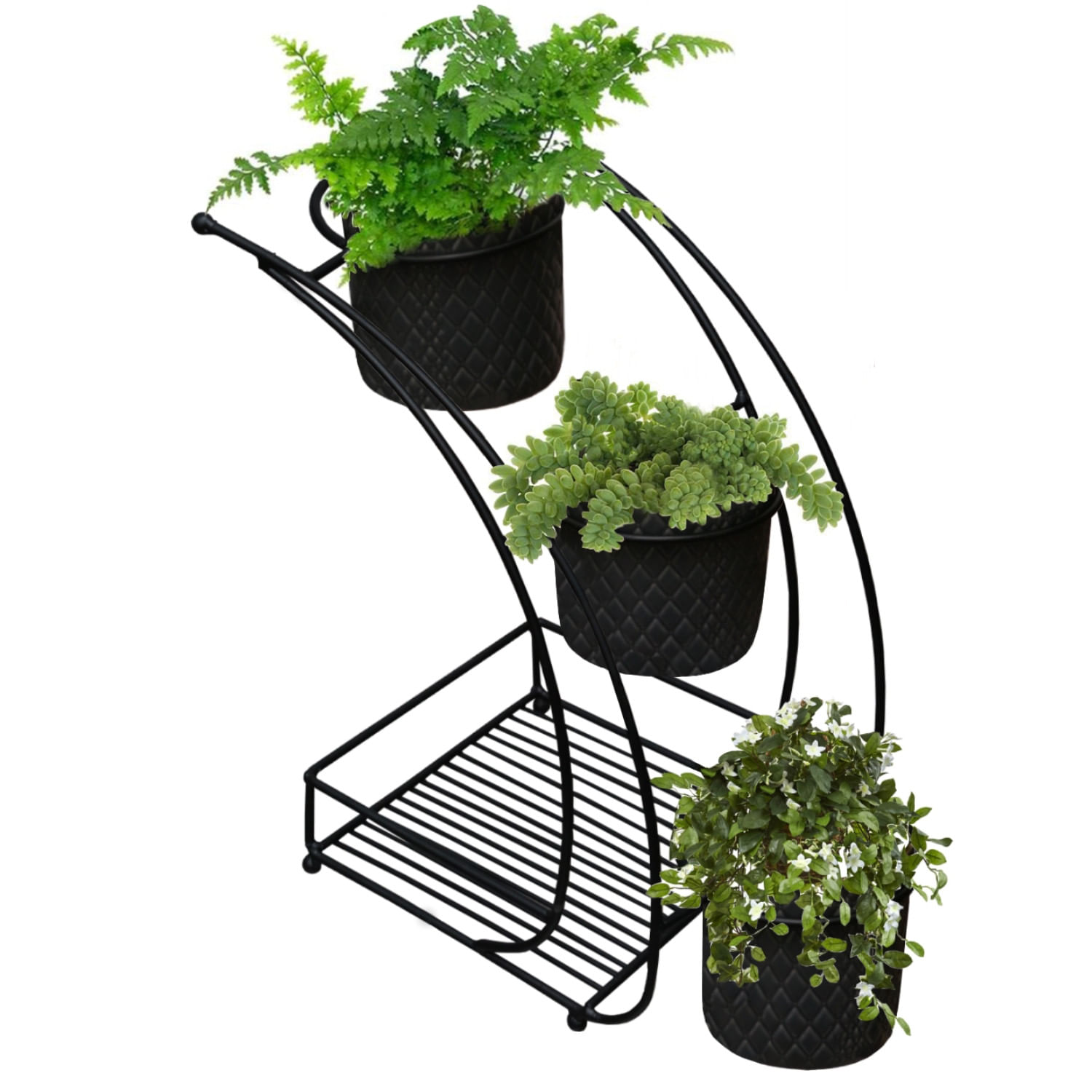 Jardiniera decorativa, Aberto Design, metal, negru, 19x19x37 cm — imaginea 2