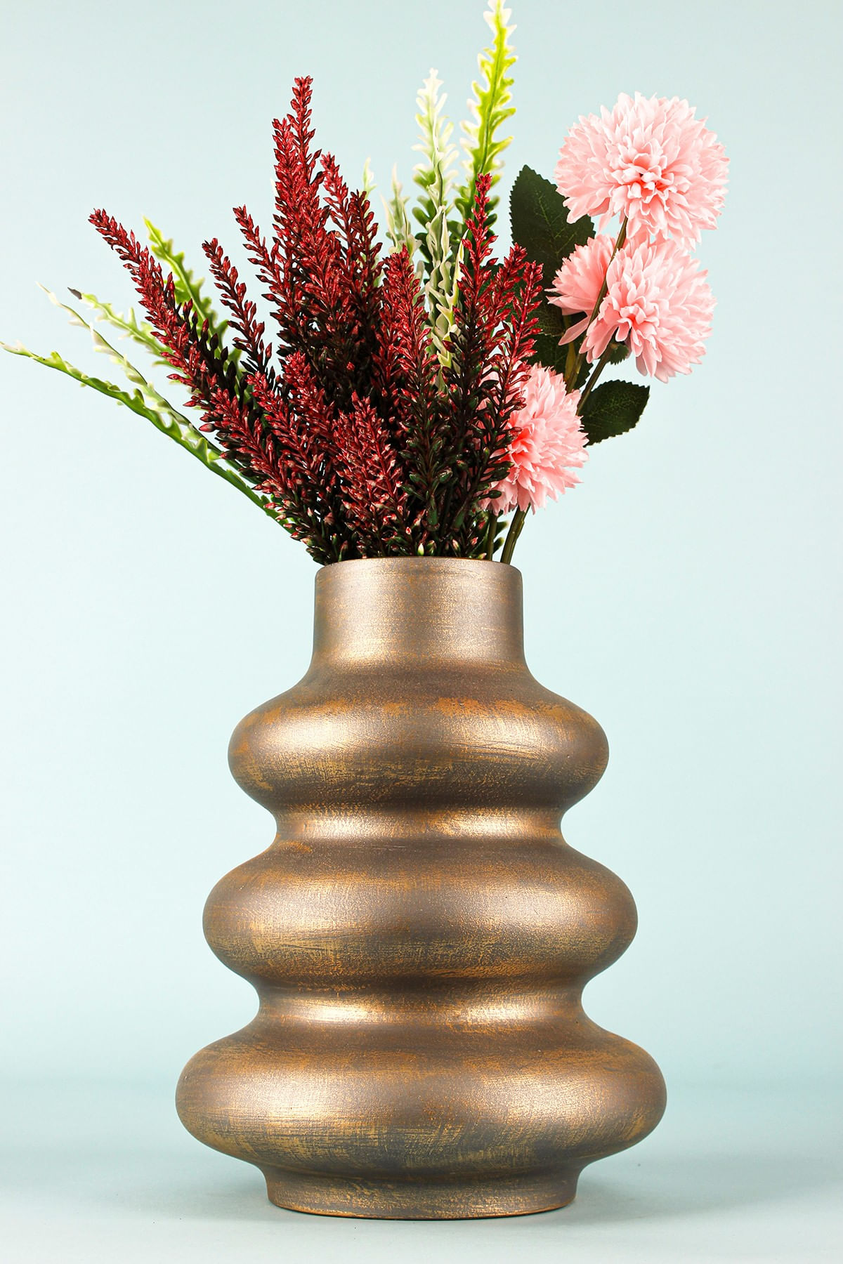 Ghiveci decorativ, Aberto Design, ceramica, maro, 19x18.5 cm, pictat manual — imaginea 2