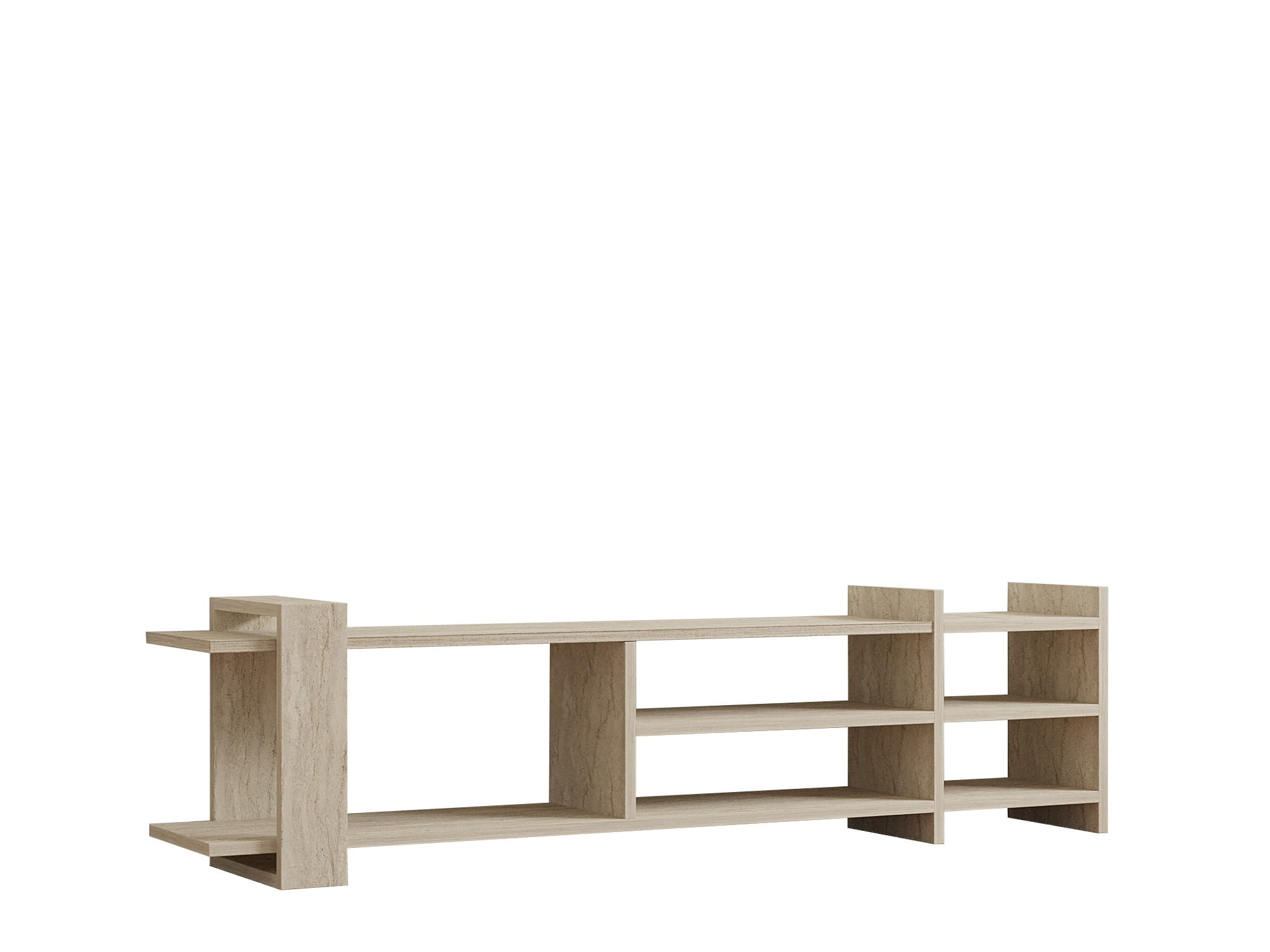 Comoda tv, Hanah Home, panou de particule melaminat, travertin, 156x40x29.6 cm — imaginea 4