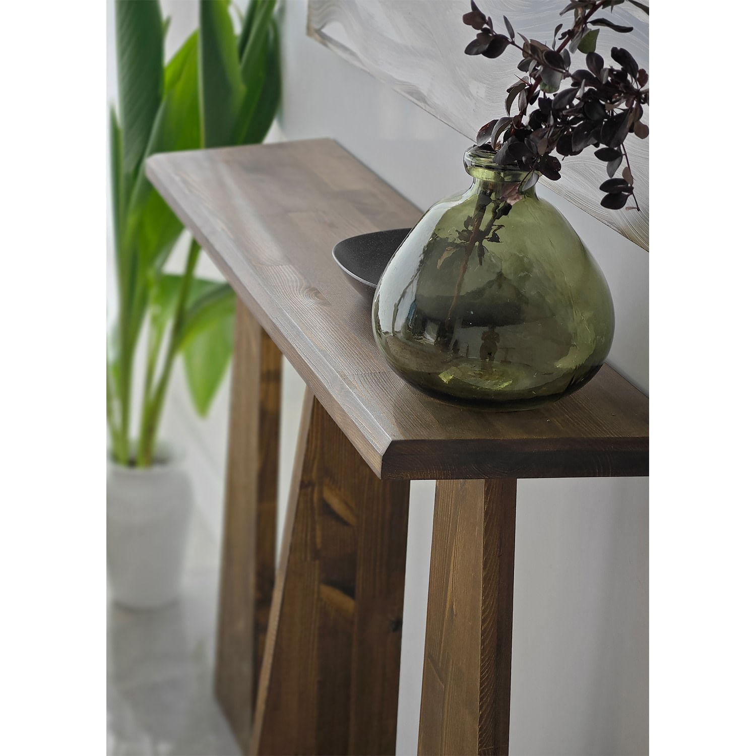Consola, Hanah Home, lemn masiv, nuc, 100x28x83 cm — imaginea 4