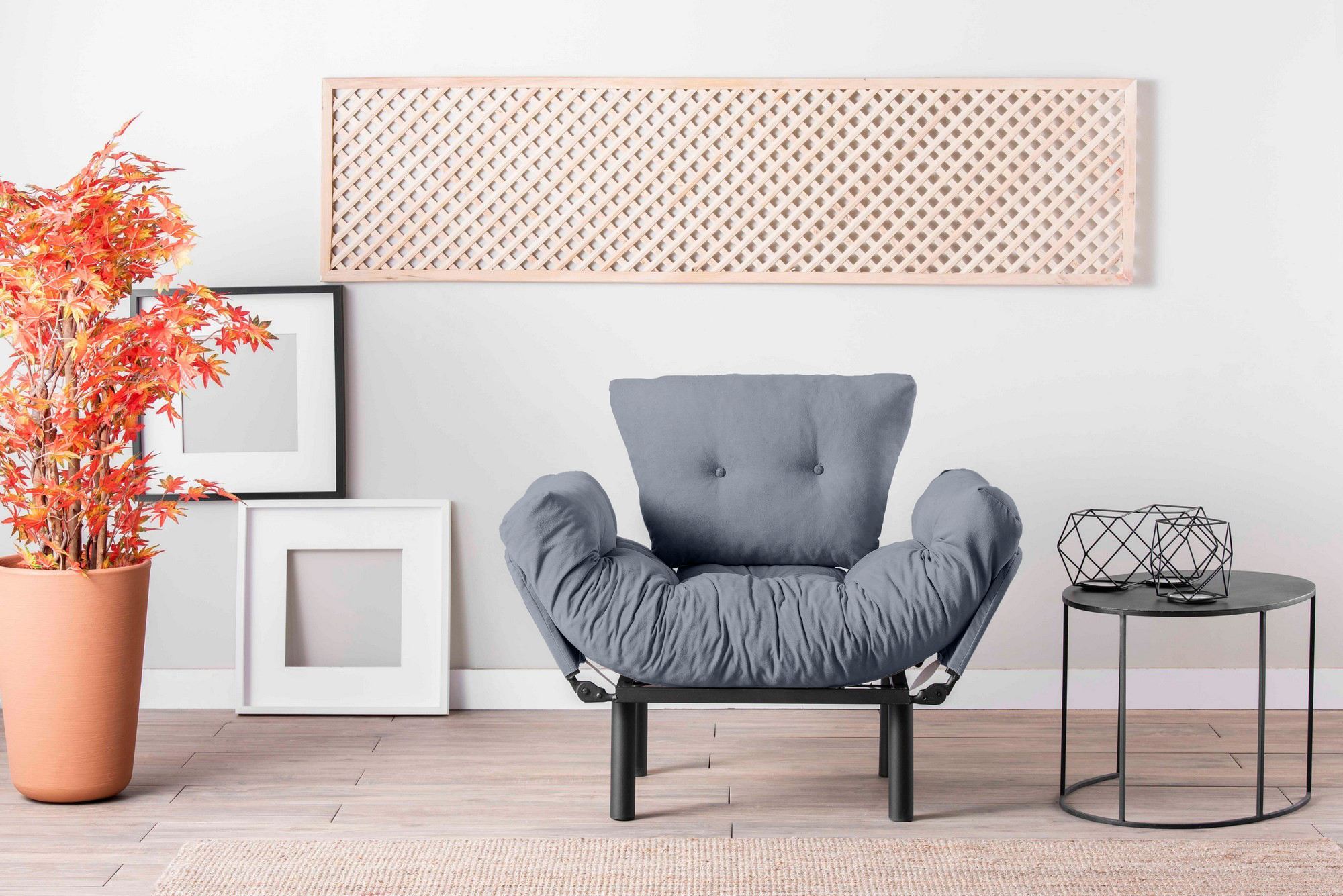 Fotoliu, Hanah Home, metal, gri, 95x85x70 cm — imaginea 2