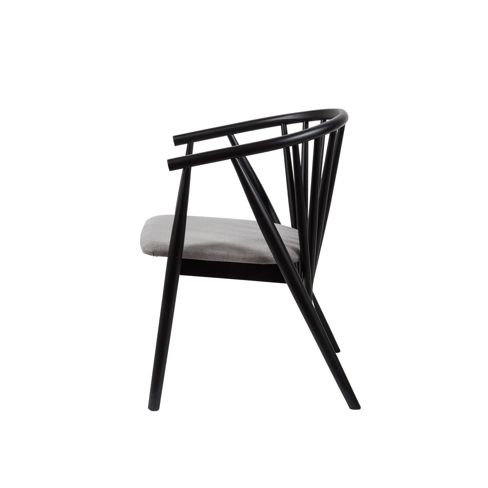 Fotoliu, Hanah Home, lemn masiv, negru si bej, 55x77x47 cm — imaginea 2