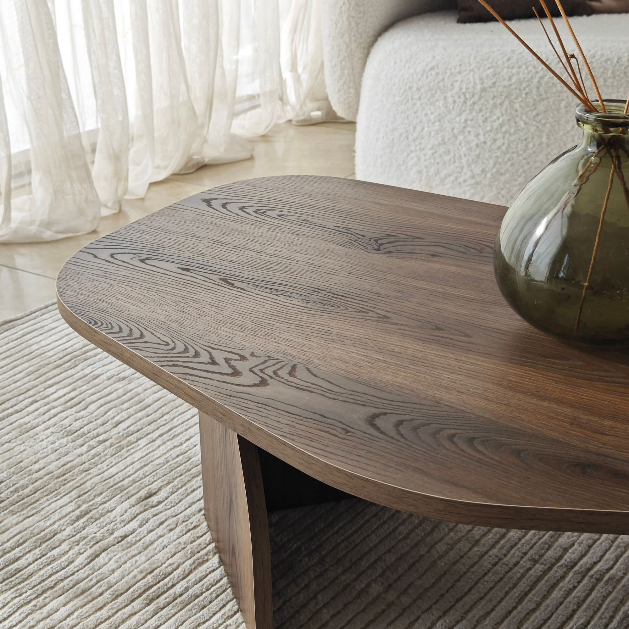 Masa de cafea, Hanah Home, pal melaminat, nuc, 105x65x35 cm — imaginea 6