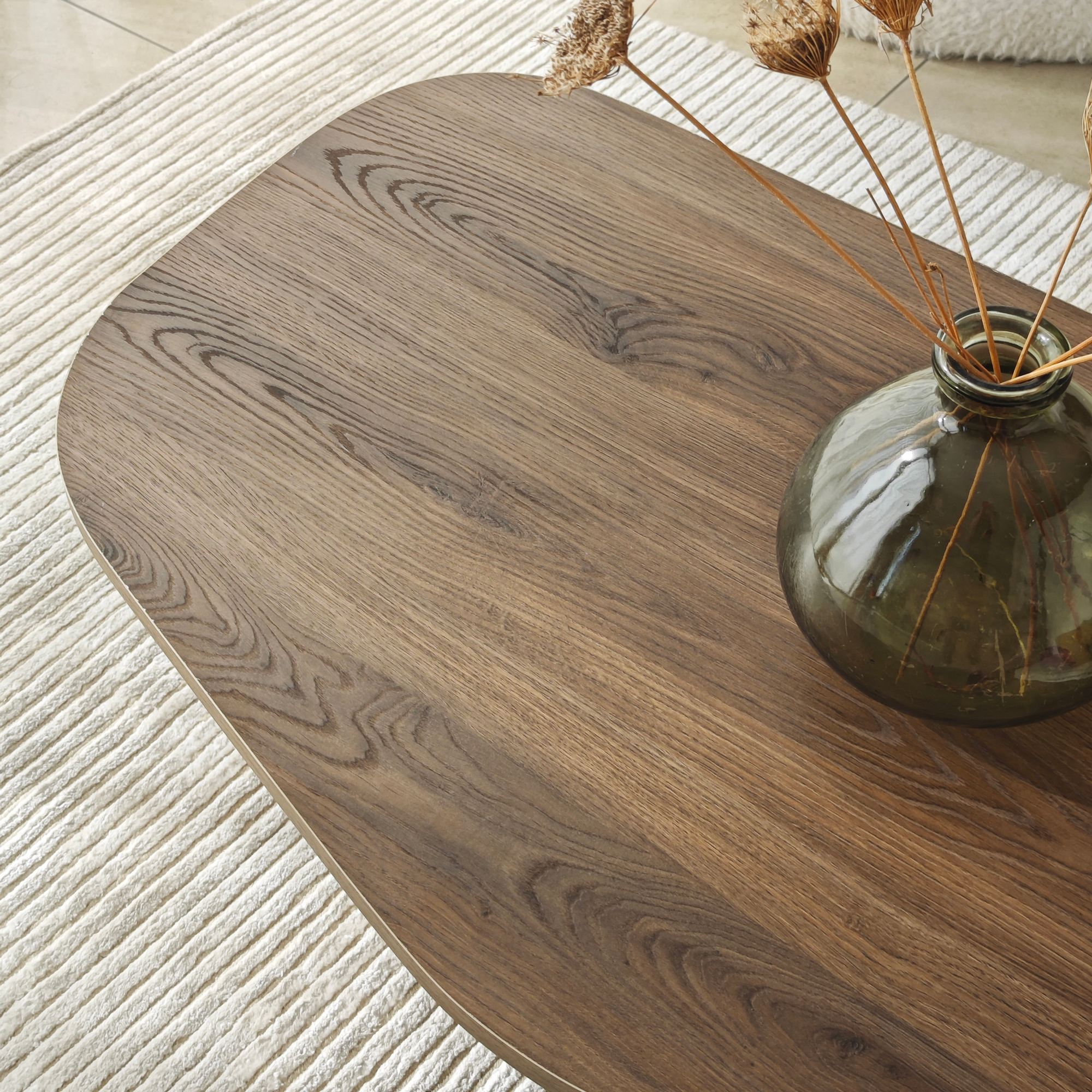 Masa de cafea, Hanah Home, pal melaminat, nuc, 105x65x35 cm — imaginea 10
