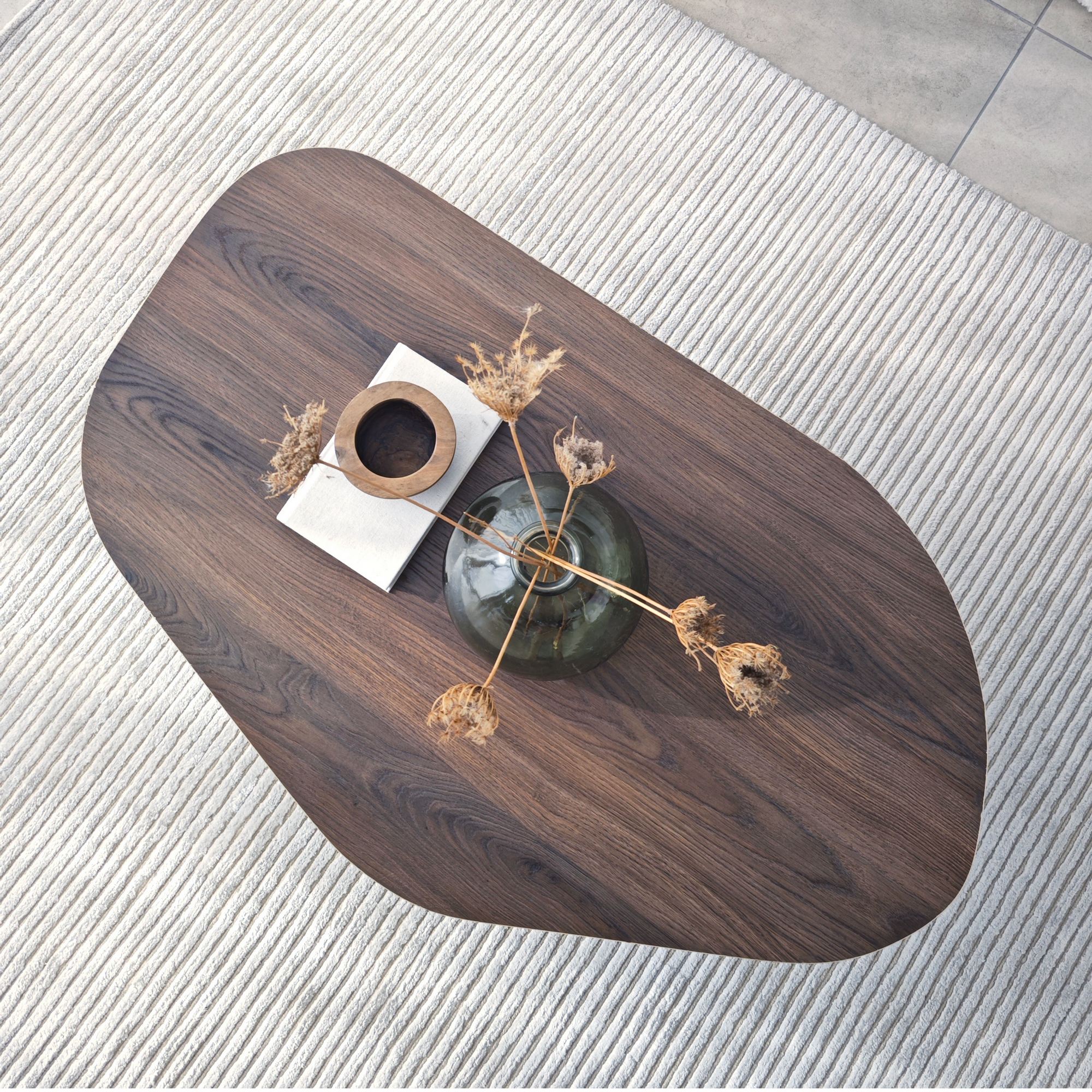 Masa de cafea, Hanah Home, pal melaminat, nuc, 105x65x35 cm — imaginea 11