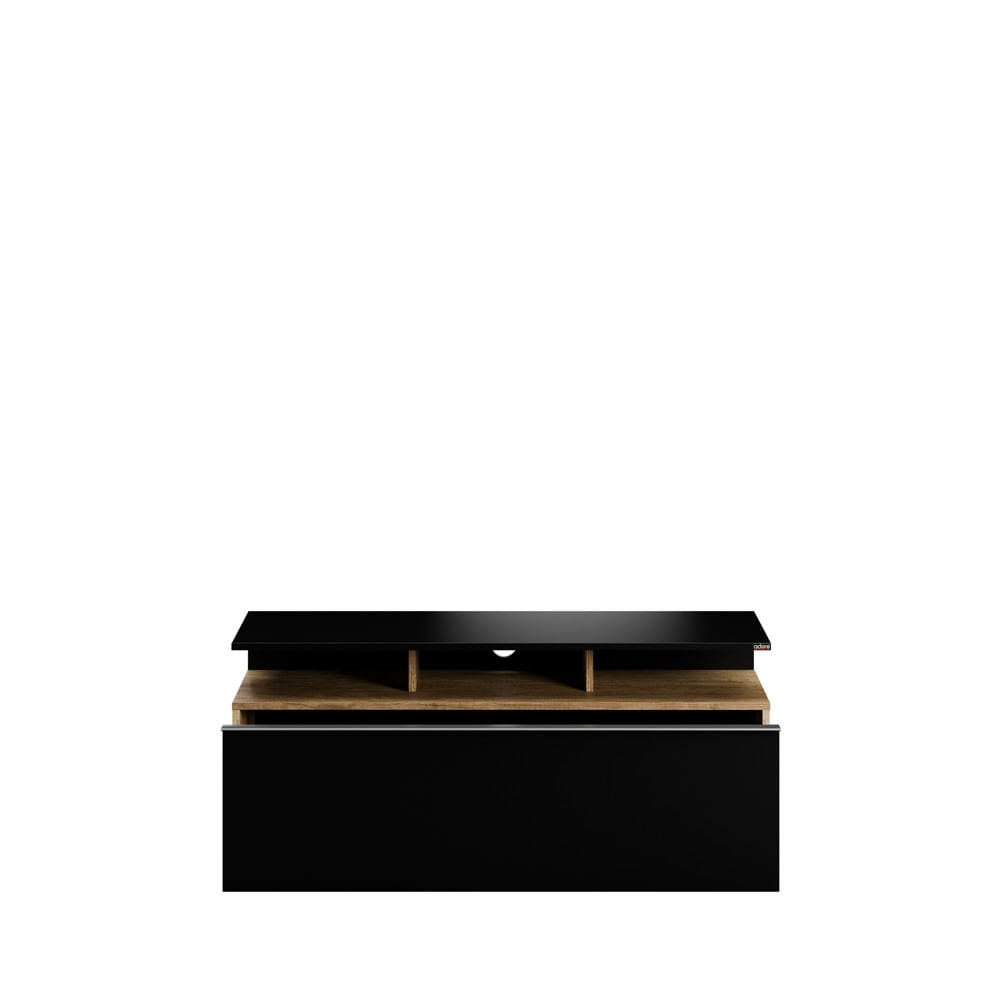 Comoda tv, Hanah Home, pal melaminat, negru si nuc, 117x48x40 cm — imaginea 5
