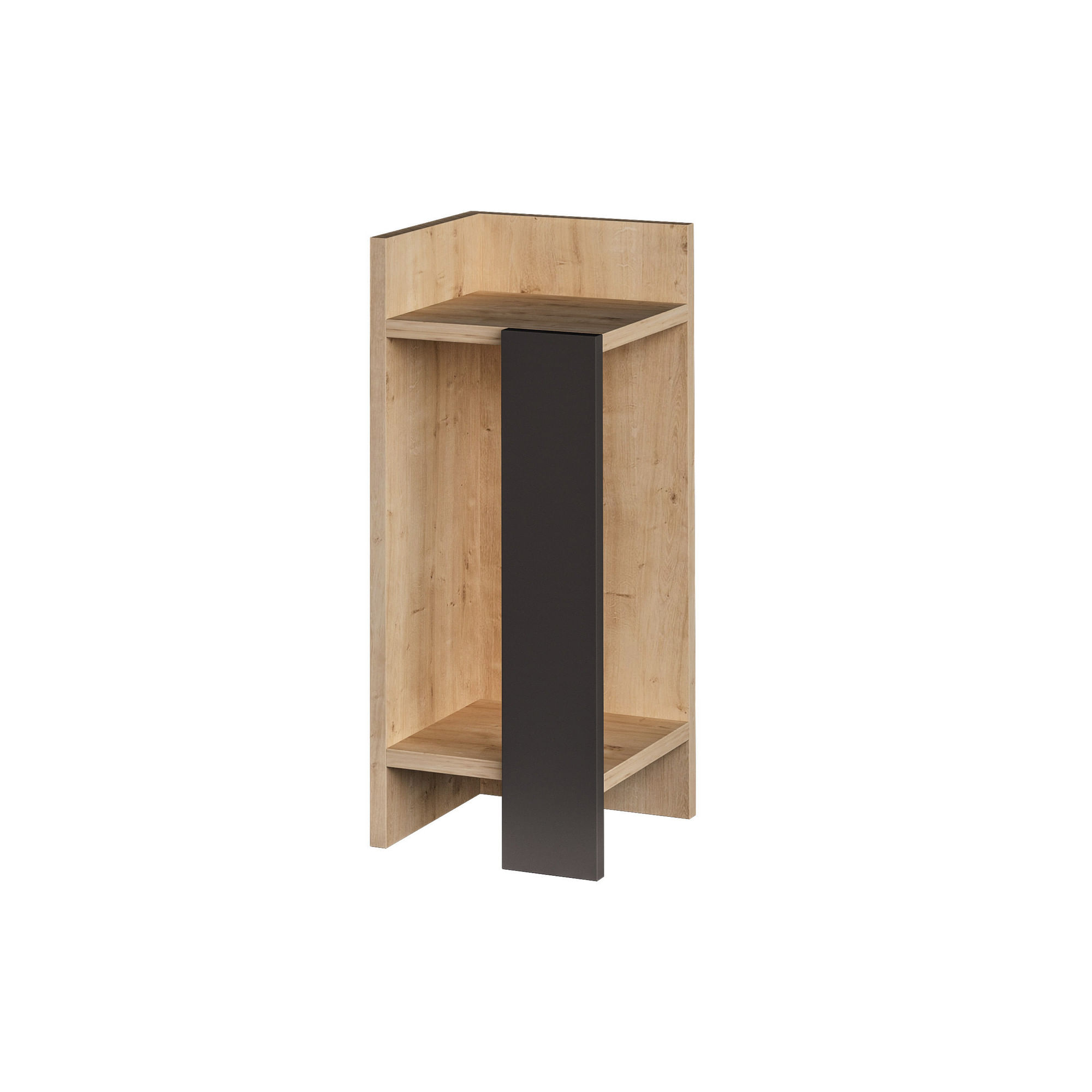 Noptiera, Hanah Home, pal melaminat, stejar si antracit, 25x27x60 cm, 855DTE3507 — imaginea 2