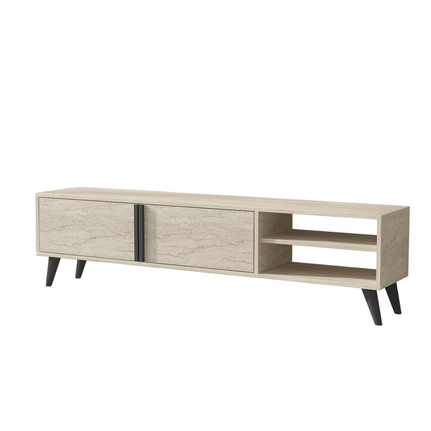 Comoda tv, Hanah Home, pal melaminat, travertin, 160x35x29.6 cm — imaginea 3