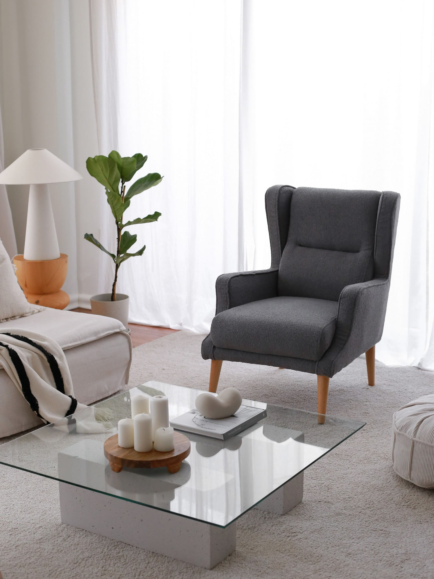 Fotoliu, Atelier Del Sofa, teddy, fume, 78x94x70 cm — imaginea 2