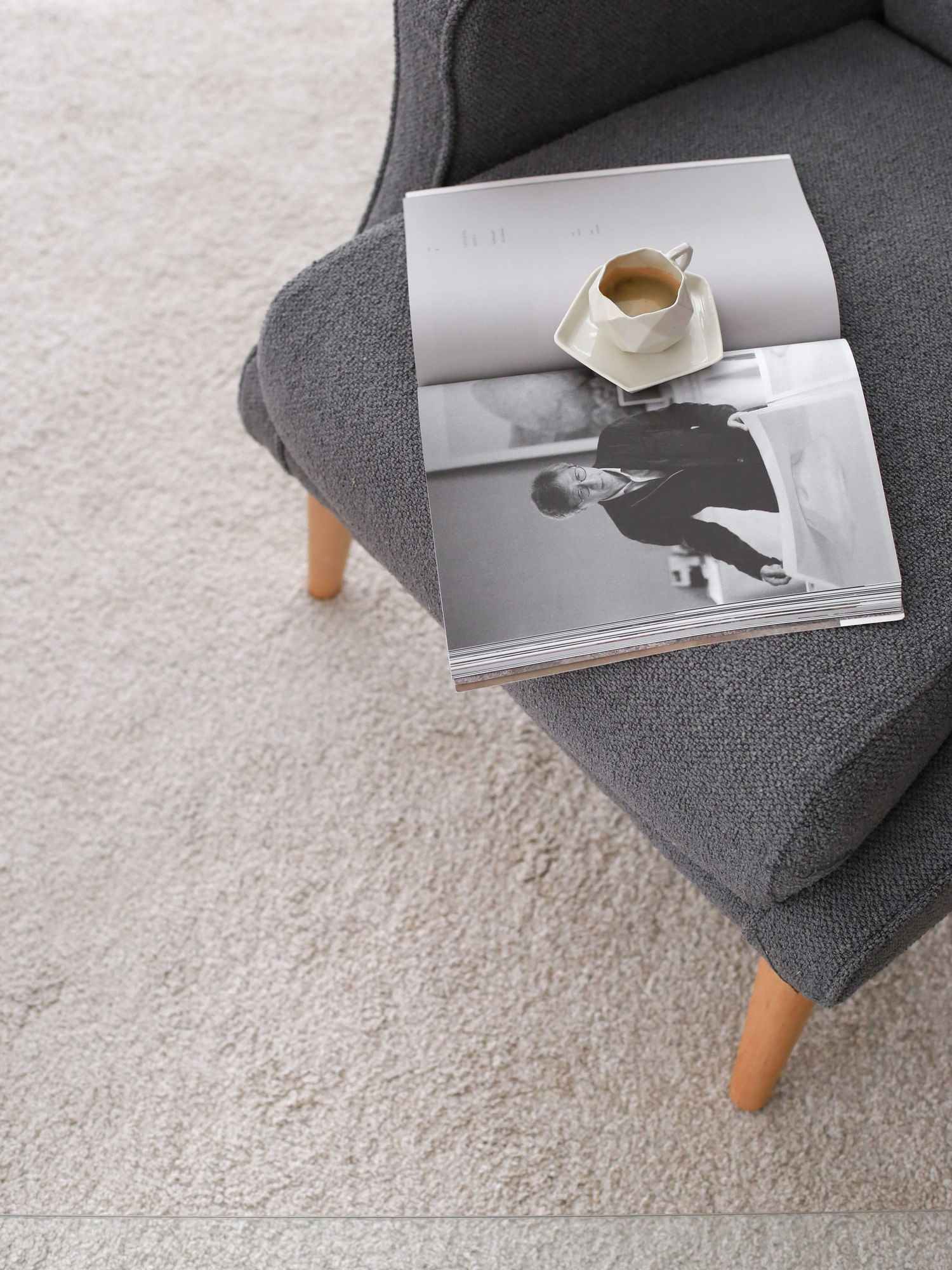 Fotoliu, Atelier Del Sofa, teddy, fume, 78x94x70 cm — imaginea 3