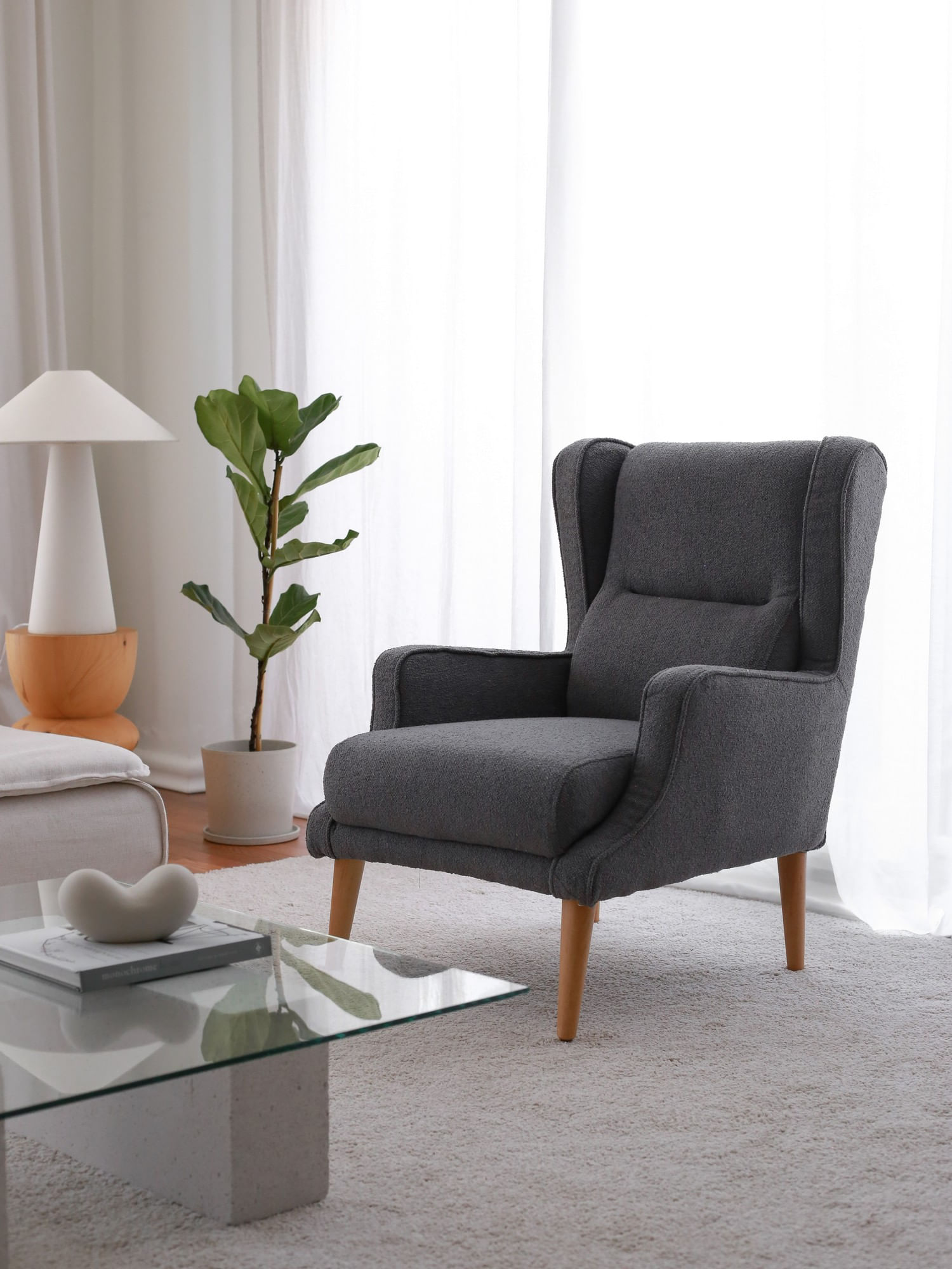 Fotoliu, Atelier Del Sofa, teddy, fume, 78x94x70 cm — imaginea 4