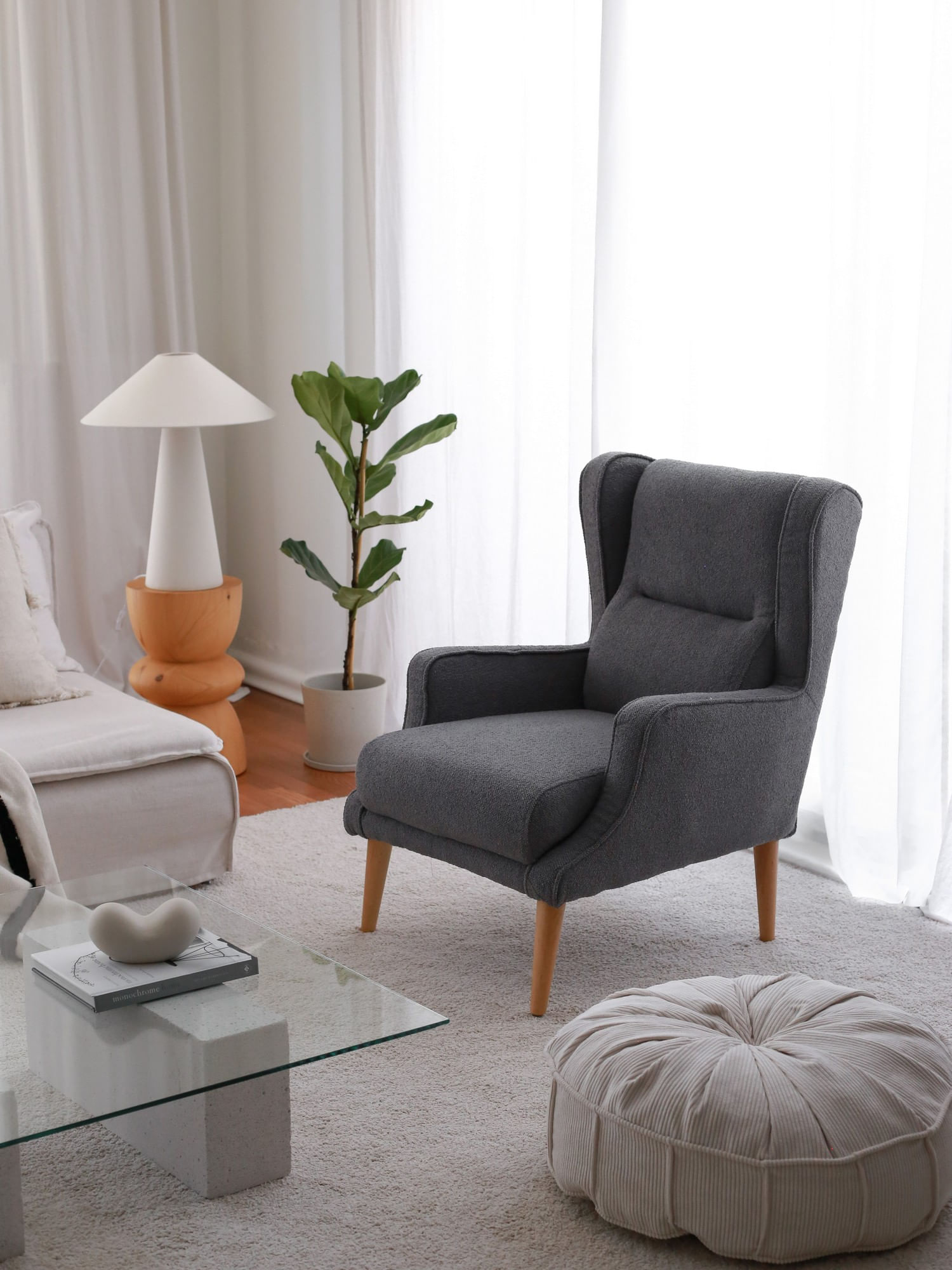 Fotoliu, Atelier Del Sofa, teddy, fume, 78x94x70 cm — imaginea 5