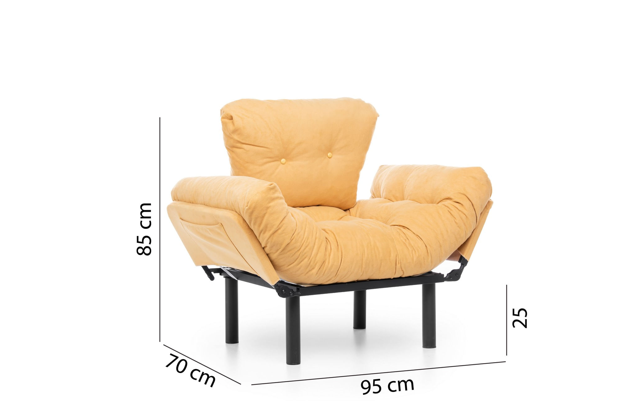 Fotoliu, Hanah Home, metal, mustar, 95x85x70 cm — imaginea 6