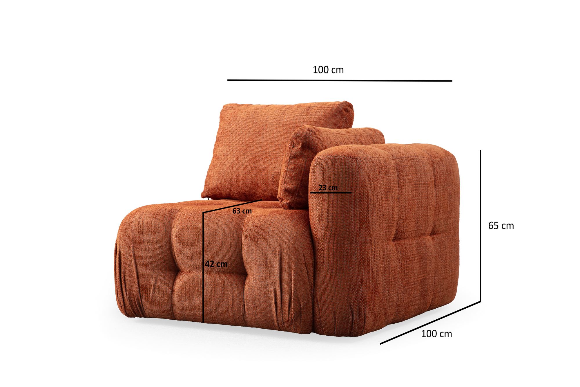 Fotoliu, Atelier Del Sofa, poliester, portocaliu, 100x100x65 cm — imaginea 2
