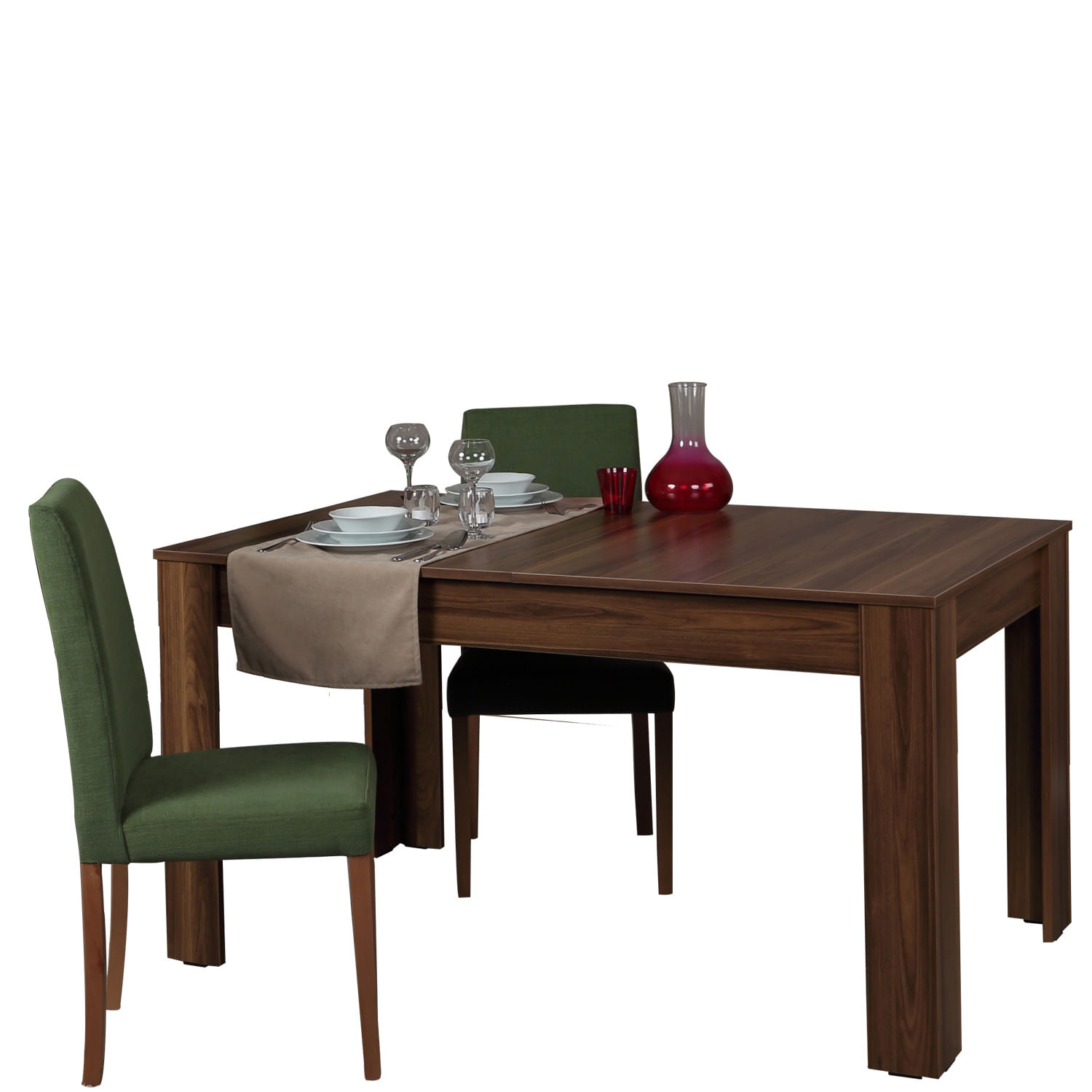 Masa extensibila, Hanah Home, panou aglomerat melaminat, nuc, 78x150x90 cm — imaginea 6