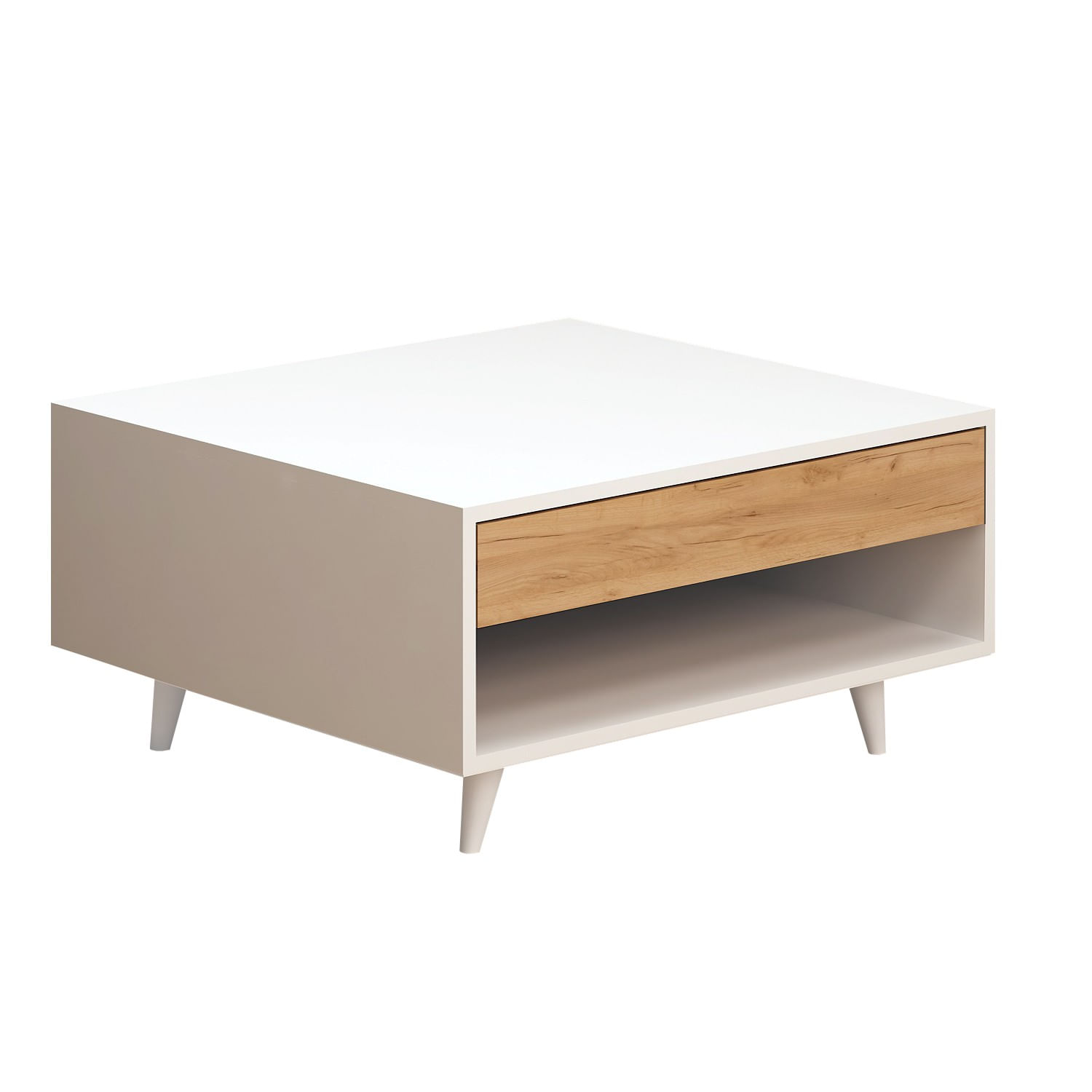 Masuta de cafea, Hanah Home, pal melaminat, stejar si alb, 80x80x40 cm, 811MDD2809 — imaginea 4