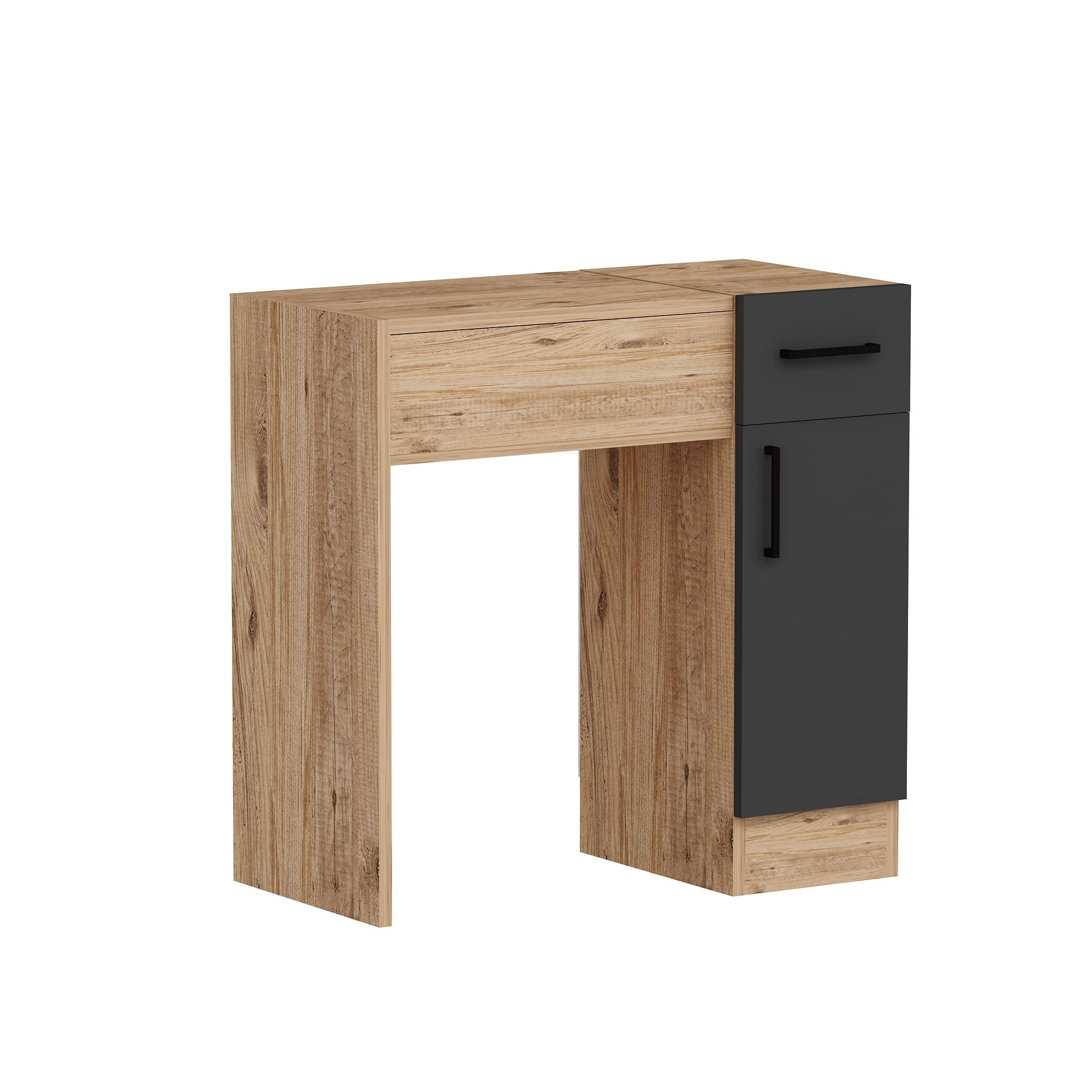 Masa de machiaj, Hanah Home, pal melaminat, pin atlantic, antracit, 108.8x77x37.3 cm — imaginea 5