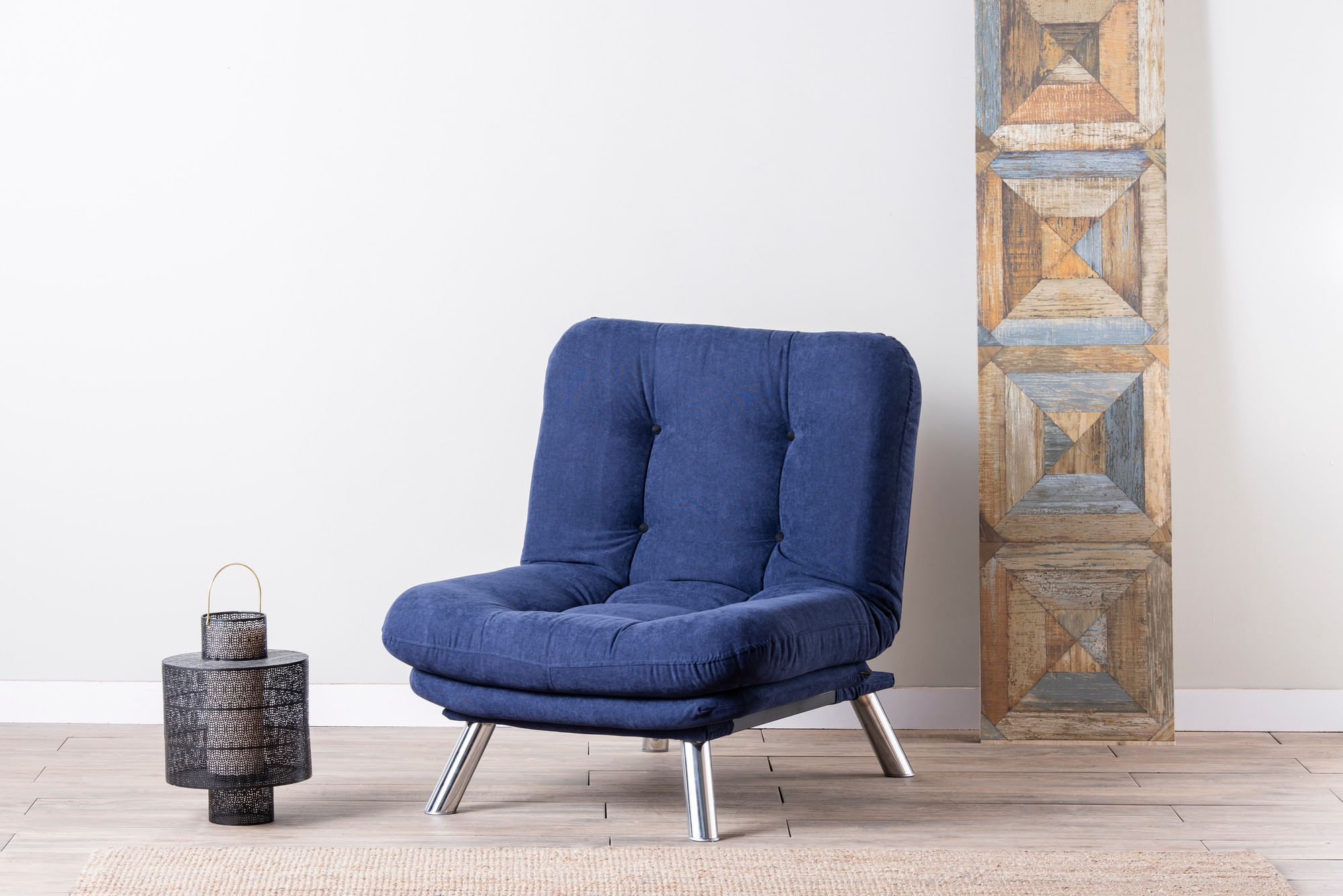 Fotoliu, Atelier Del Sofa, metal, stofa moale, albastru marin, 88x90x105 cm — imaginea 5