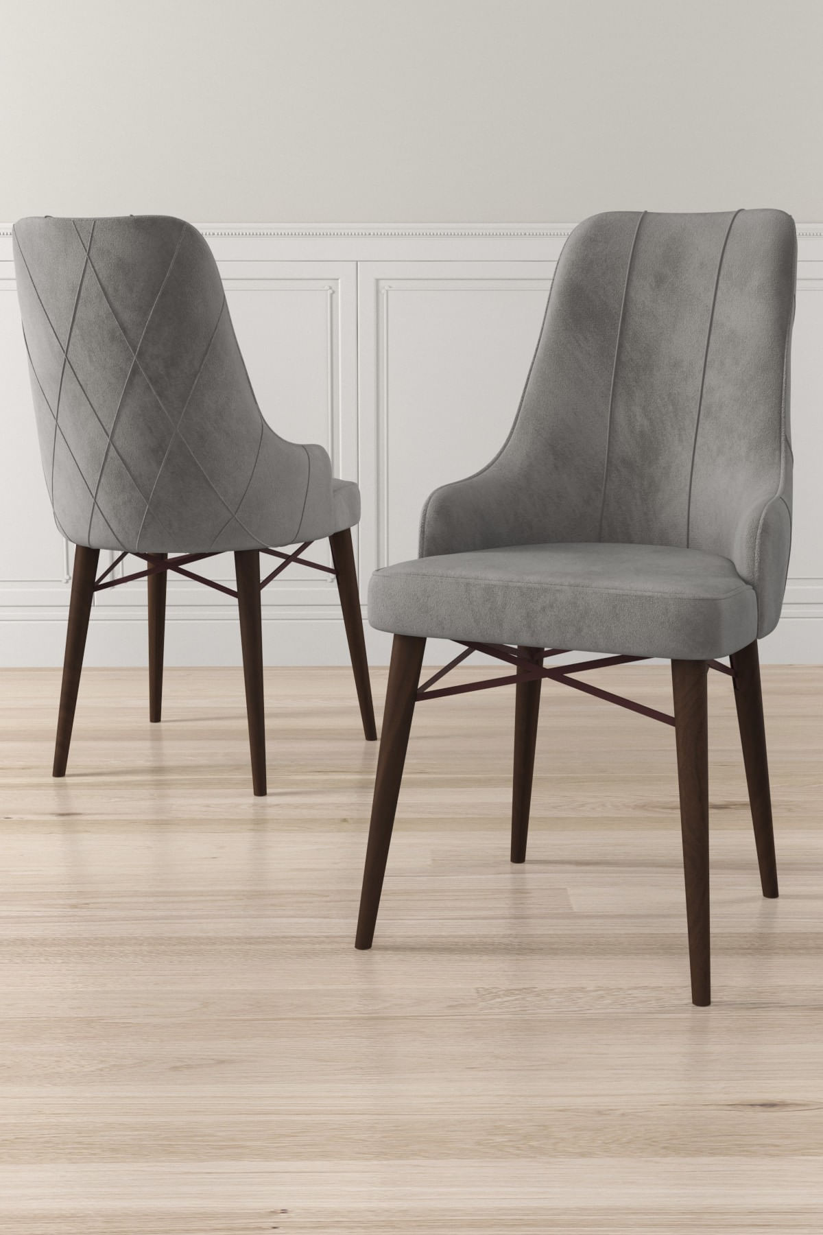Set fotolii, Hanah Home, metal, babyface, gri maro, 46x42x95 cm — imaginea 2