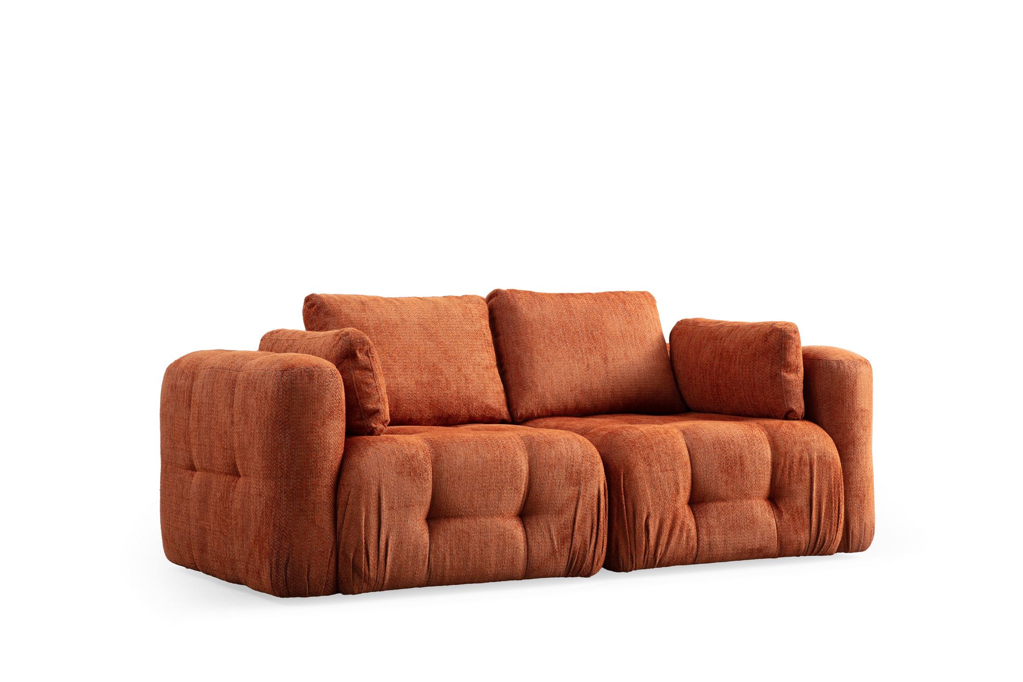Canapea 2 locuri, Atelier Del Sofa, lemn fag si pal, portocaliu, 300x120x65 cm — imaginea 4