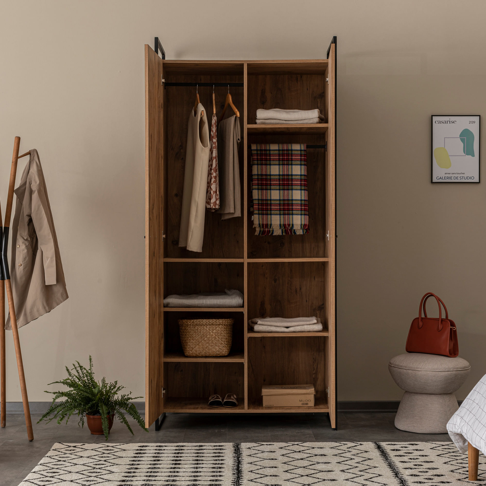 Sifonier, Hanah Home, pal melaminat, pin atlantic, 104x225x52 cm — imaginea 10
