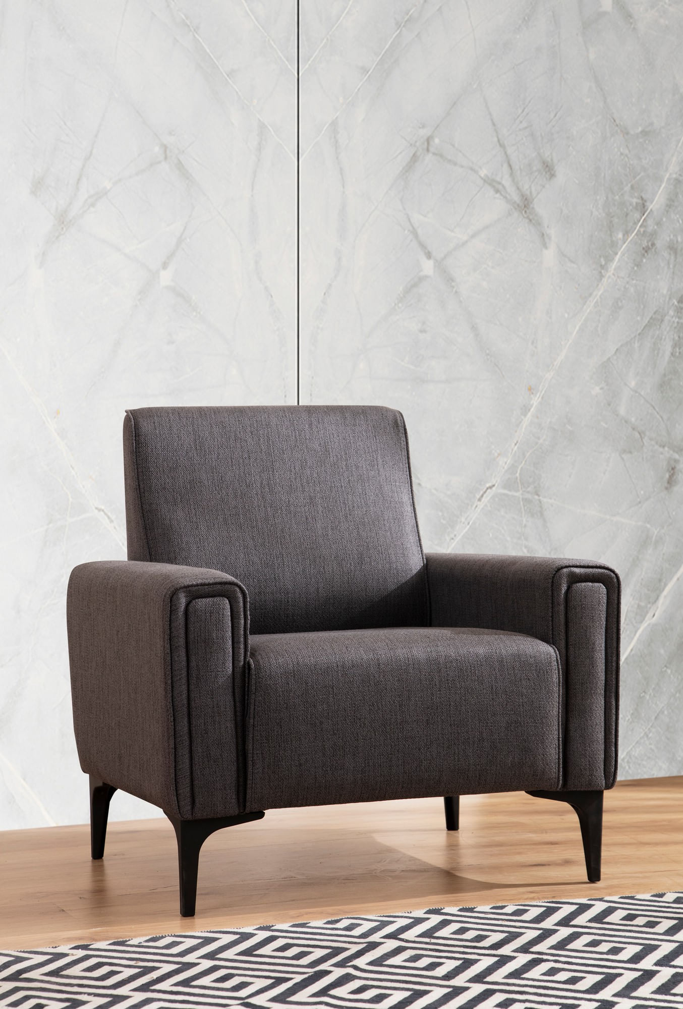 Fotoliu, Atelier Del Sofa, lemn fag si pal, gri inchis, 90x85x77 cm — imaginea 5