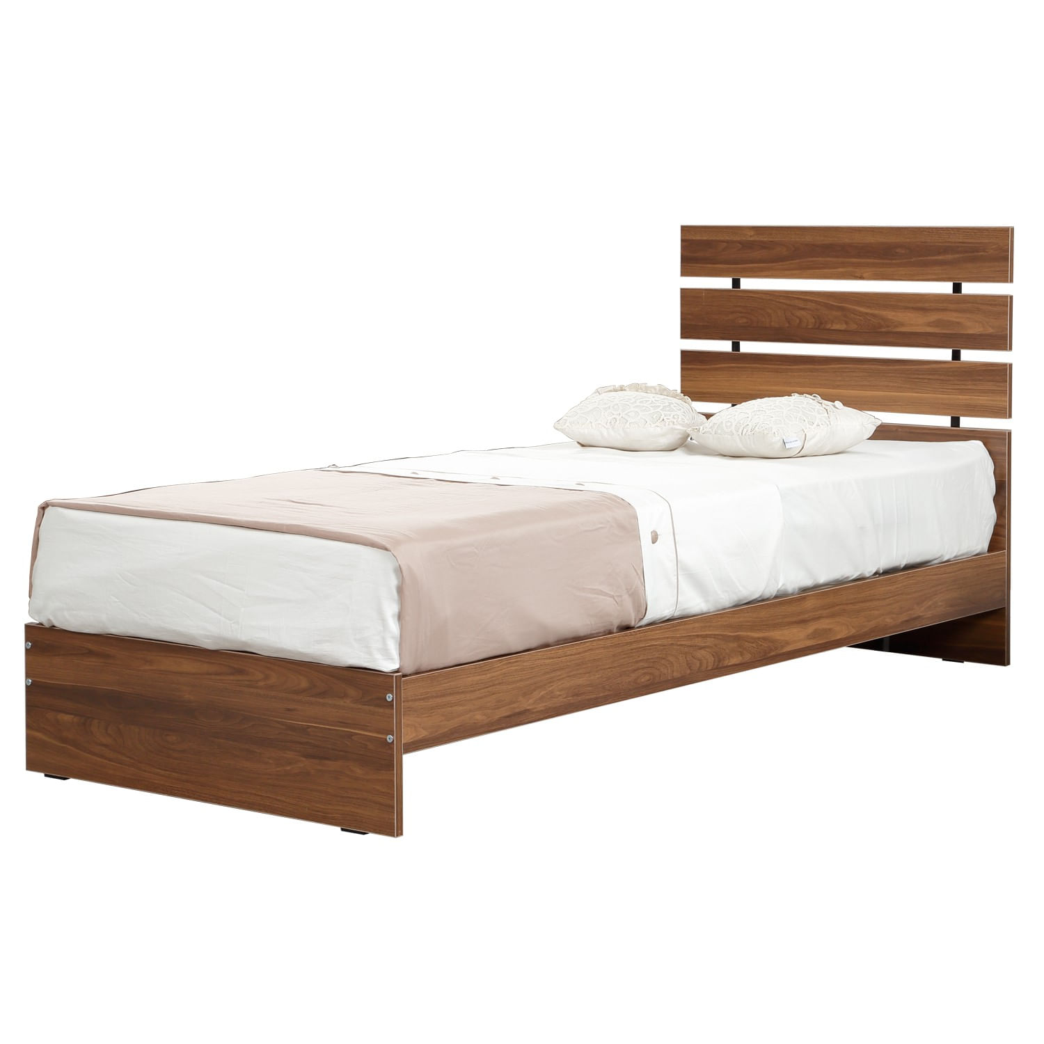 Somiera, Hanah Home, pal melaminat, nuc, 125x205x100 cm — imaginea 4