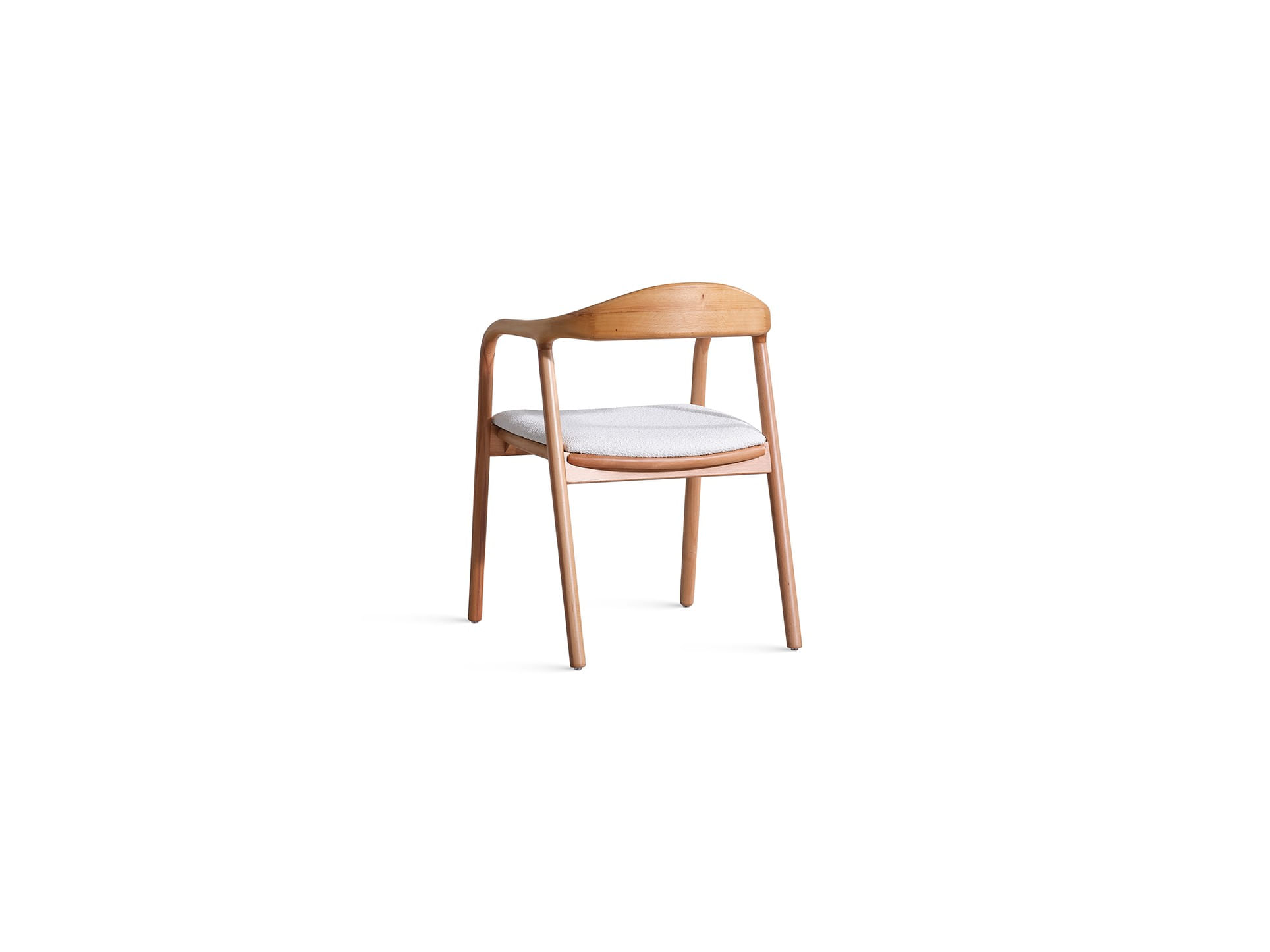 Fotoliu, Hanah Home, lemn de fag, tesatura teddy, natural, 54x68x76 cm — imaginea 4