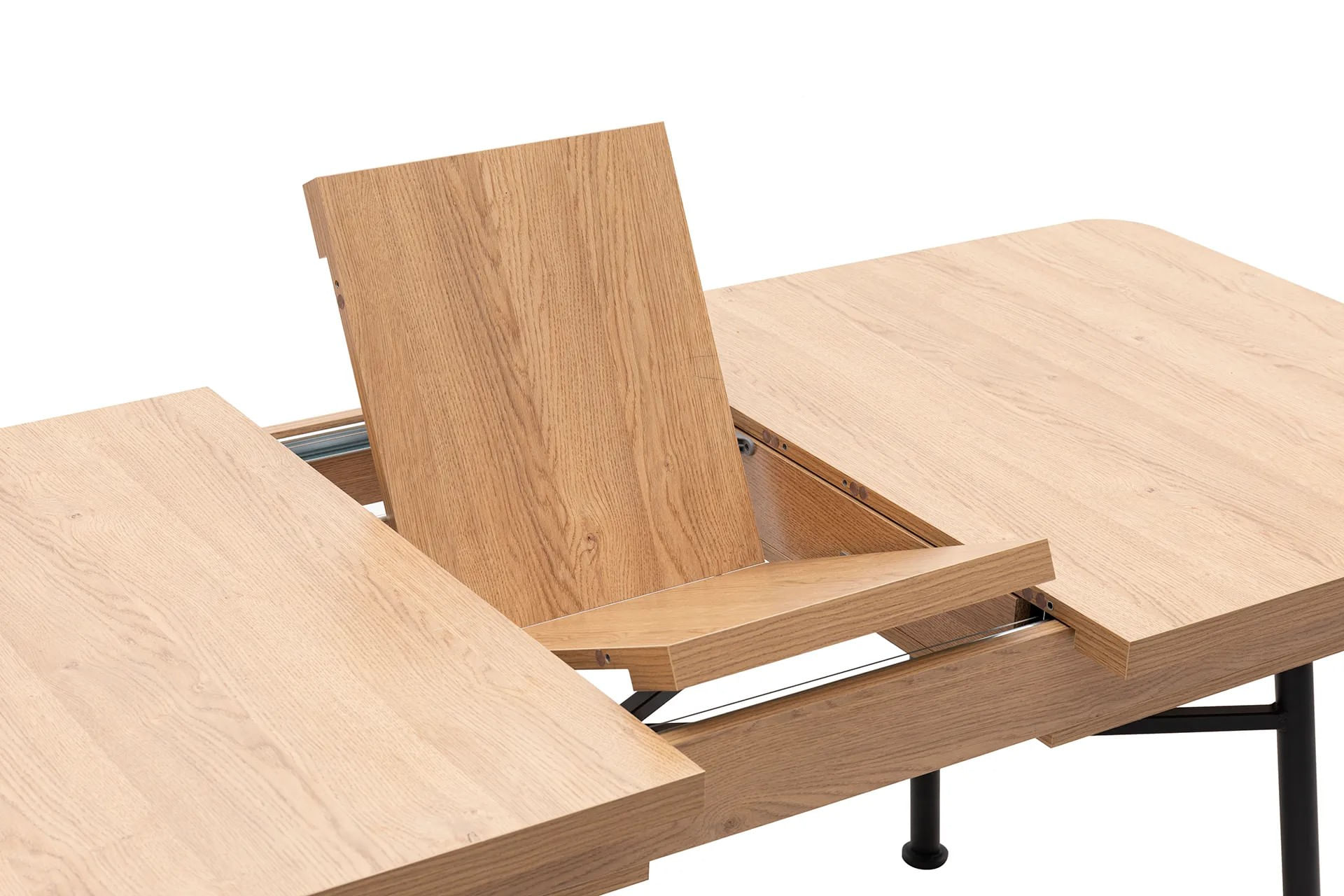 Masa extensibila, Hanah Home, PAL melaminat, natural, 160-198x90x77 cm — imaginea 2