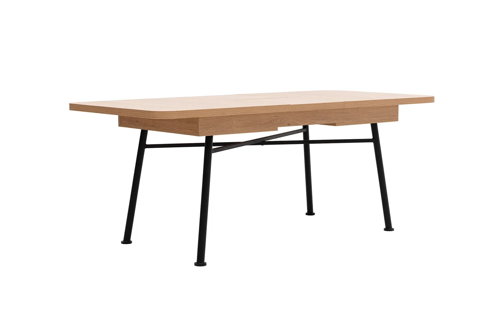 Masa extensibila, Hanah Home, PAL melaminat, natural, 160-198x90x77 cm — imaginea 3