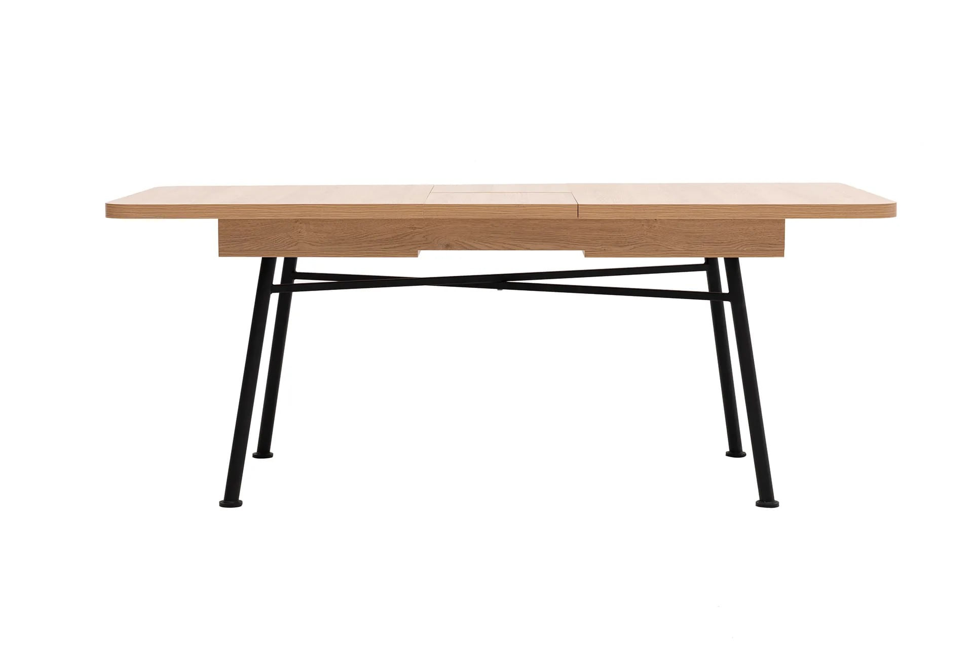 Masa extensibila, Hanah Home, PAL melaminat, natural, 160-198x90x77 cm — imaginea 4