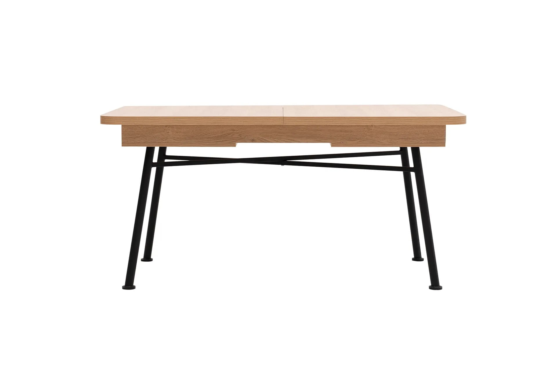 Masa extensibila, Hanah Home, PAL melaminat, natural, 160-198x90x77 cm — imaginea 11