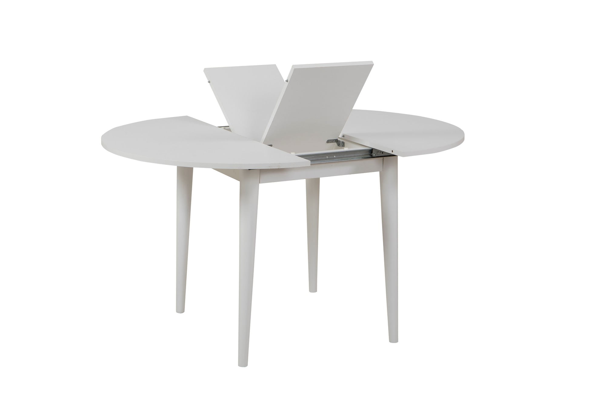 Masa extensibila, Hanah Home, panou aglomerat melaminat, alb, 100x75x100 cm, extensibila pana la 139 cm — imaginea 6