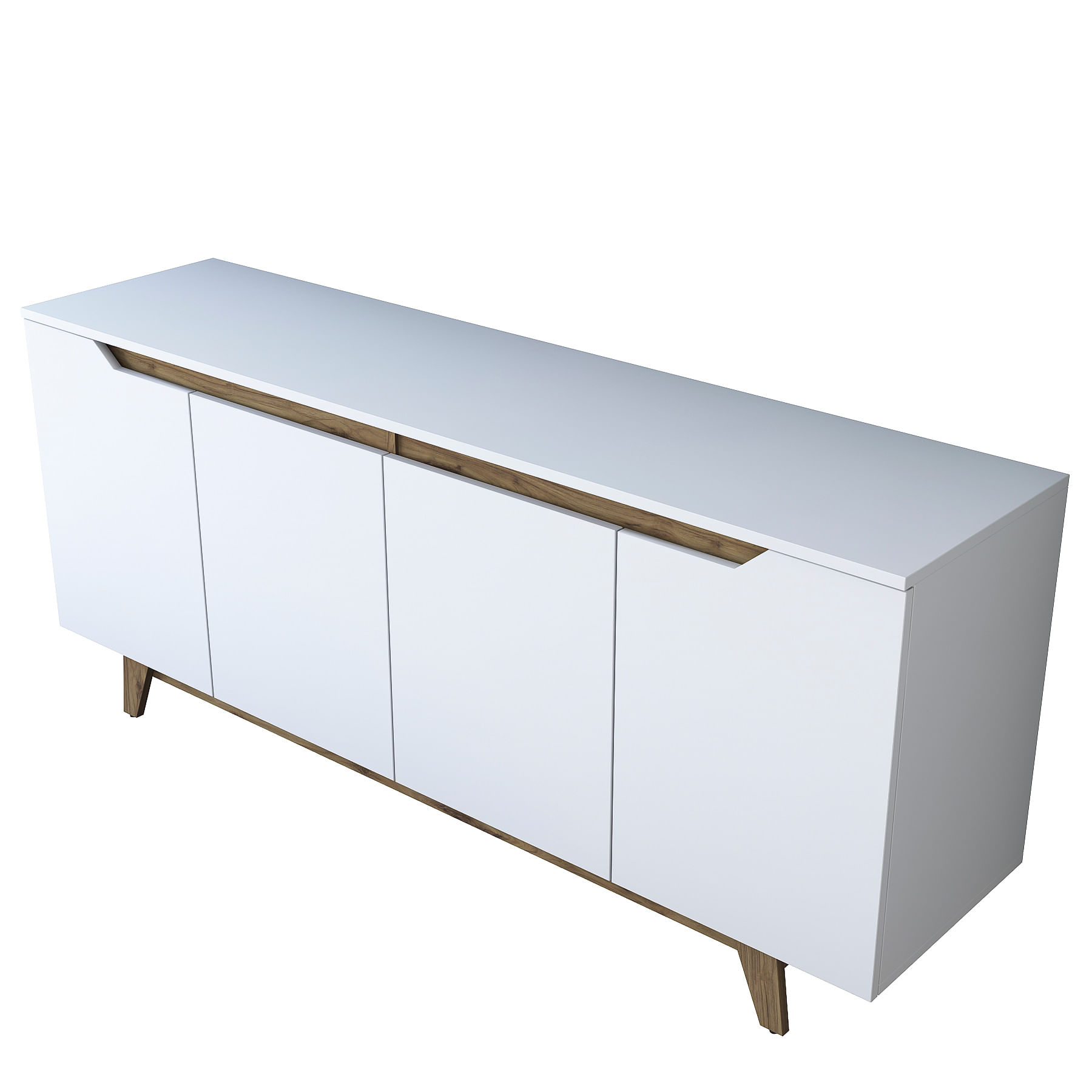 Consola, Hanah Home, pal melaminat, alb si nuc, 180x45x78.6 cm - 4 | YEO