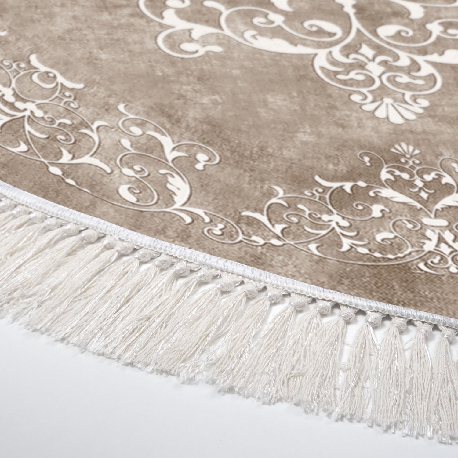 Covoras de intrare, Conceptum Hypnose, bej si alb, 100x100 cm, 100% poliester, antiderapant