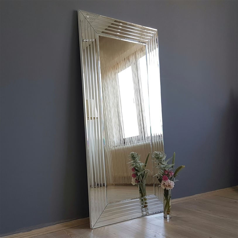 Oglinda, Hanah Home, mdf, argintiu, 60x100 cm, 552NOS2118
