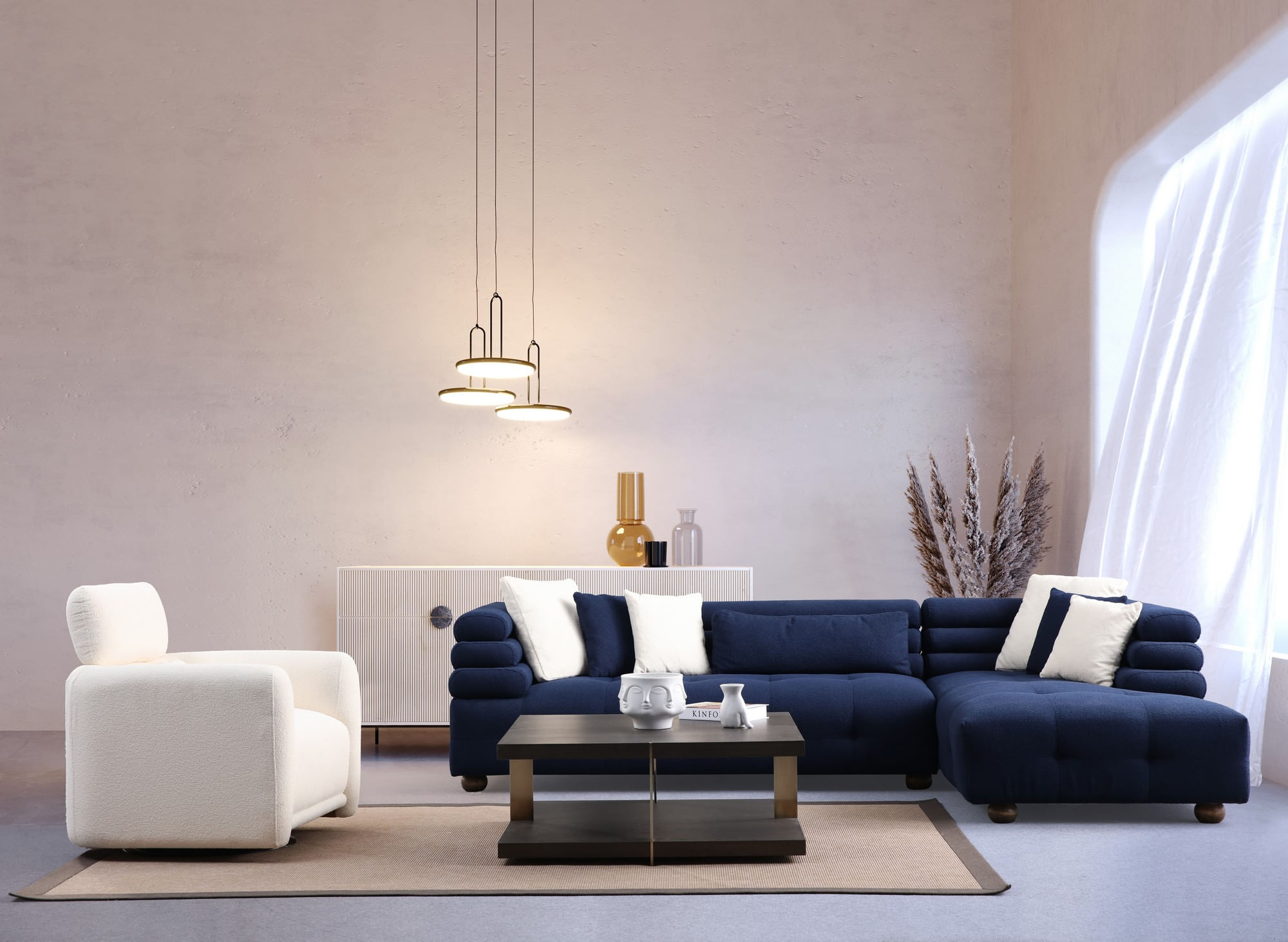Fotoliu, Atelier Del Sofa, poliester, alb, 90x85x95 cm — imaginea 3